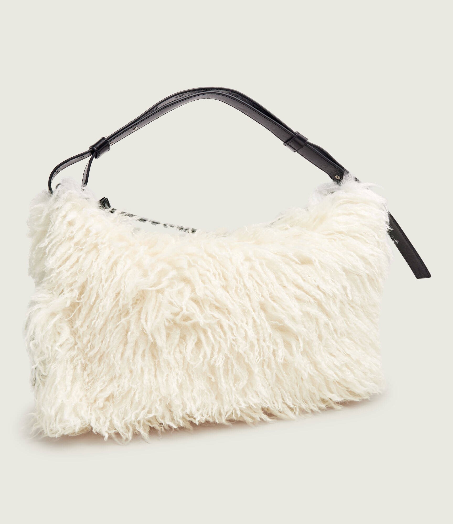 MARC JACOBS Geantă pe umăr Scene Large Shoulder Bag In Grunge Fur | shearling cu adaos de piele