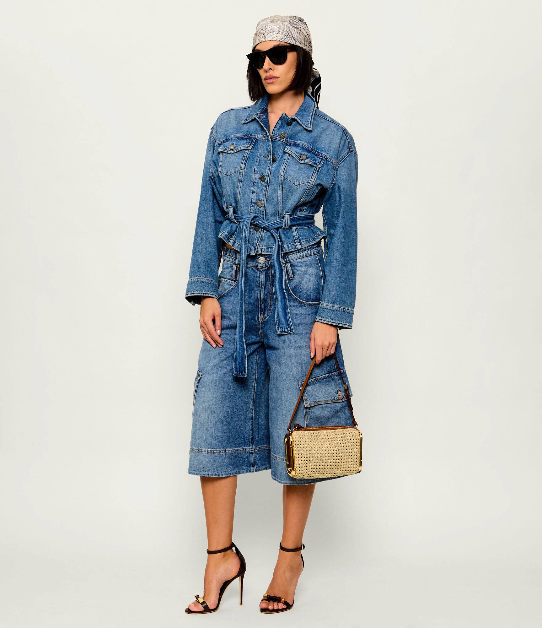 MARC JACOBS Geantă pe umăr Scene Small Shoulder Bag In Crochet cu adaos de piele