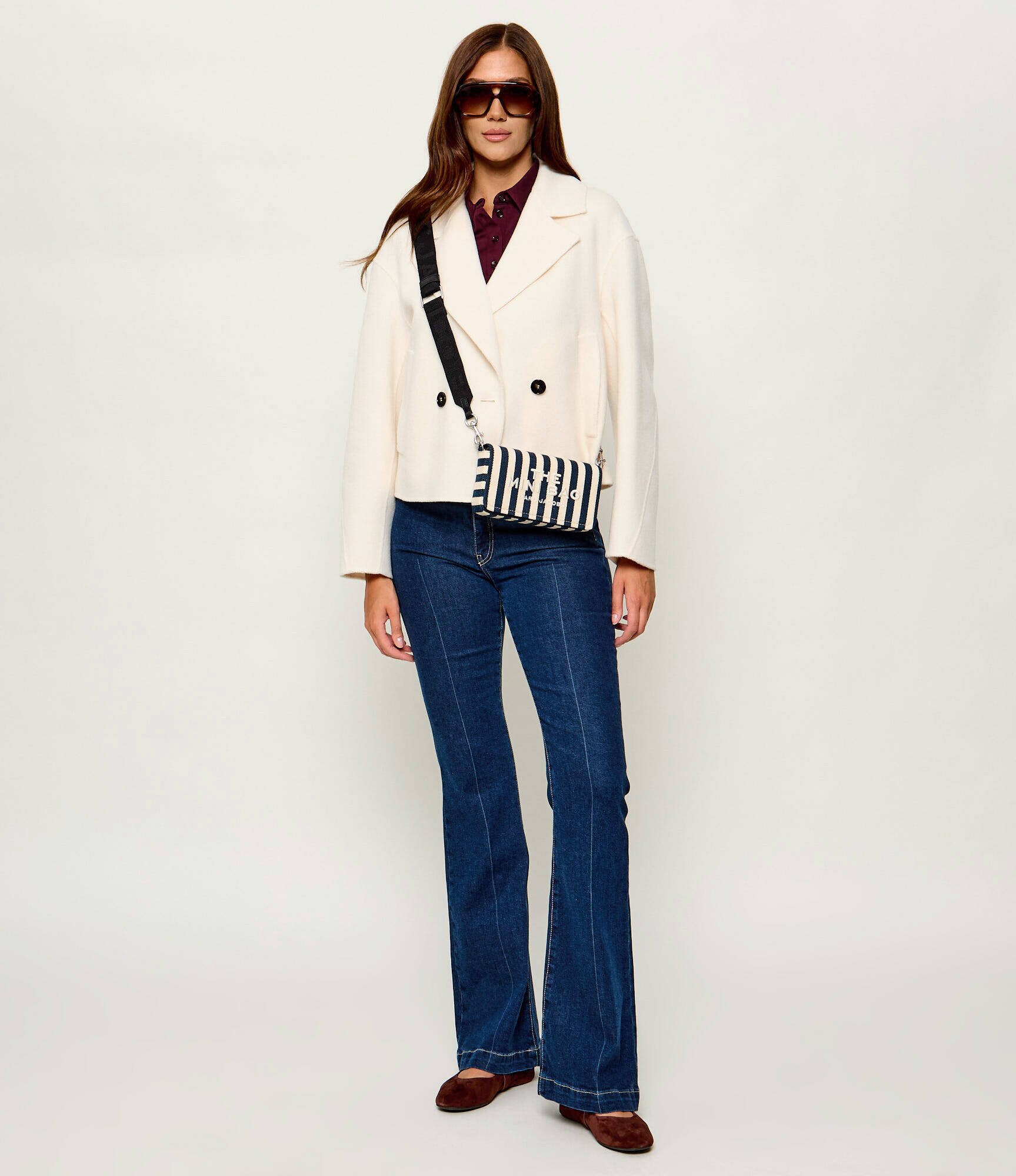 MARC JACOBS Geantă poștaș THE MINI BAG | cu adaos de in