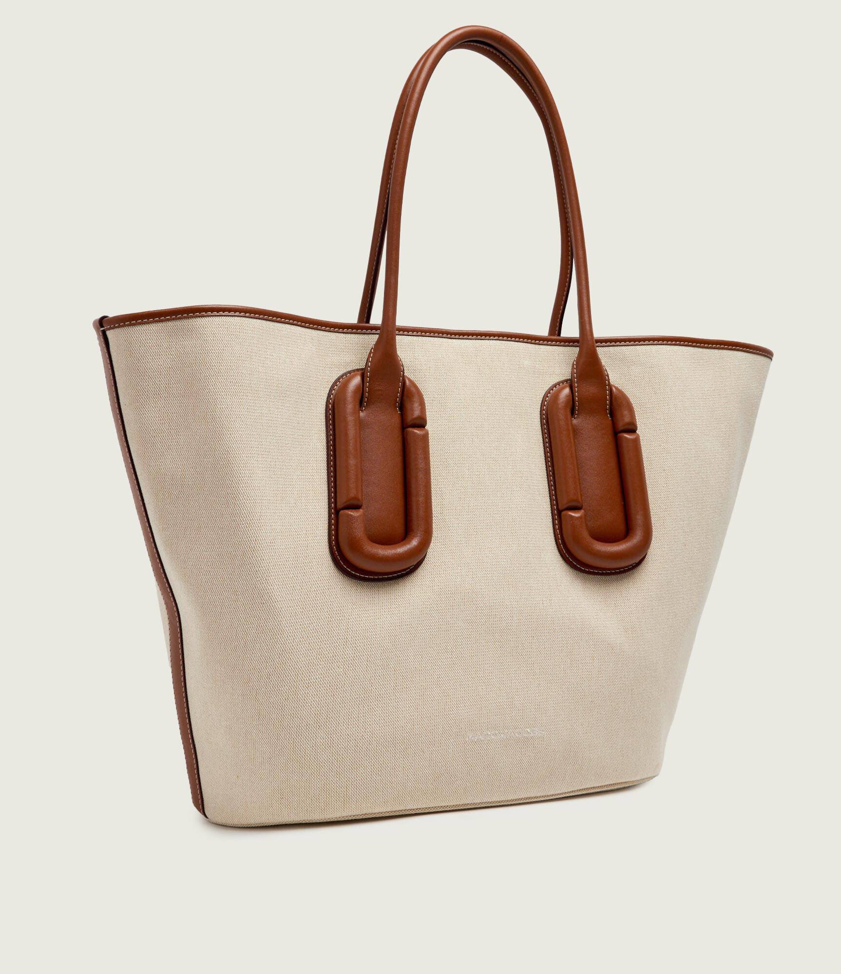 MARC JACOBS Geantă shopper Babe Tote In Canvas cu adaos de piele