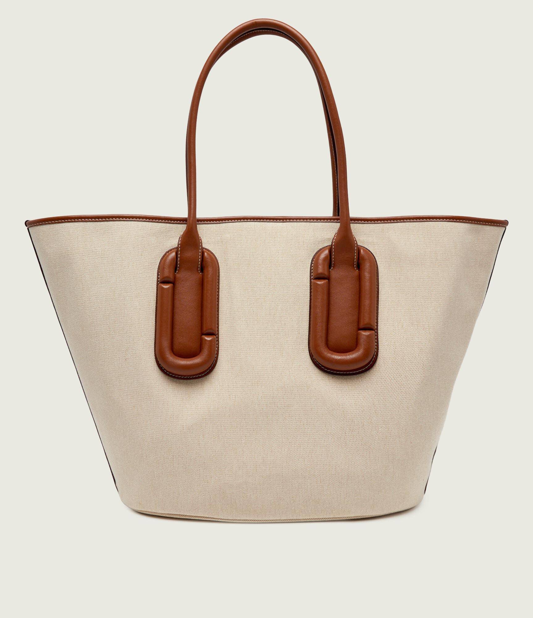 MARC JACOBS Geantă shopper Babe Tote In Canvas cu adaos de piele