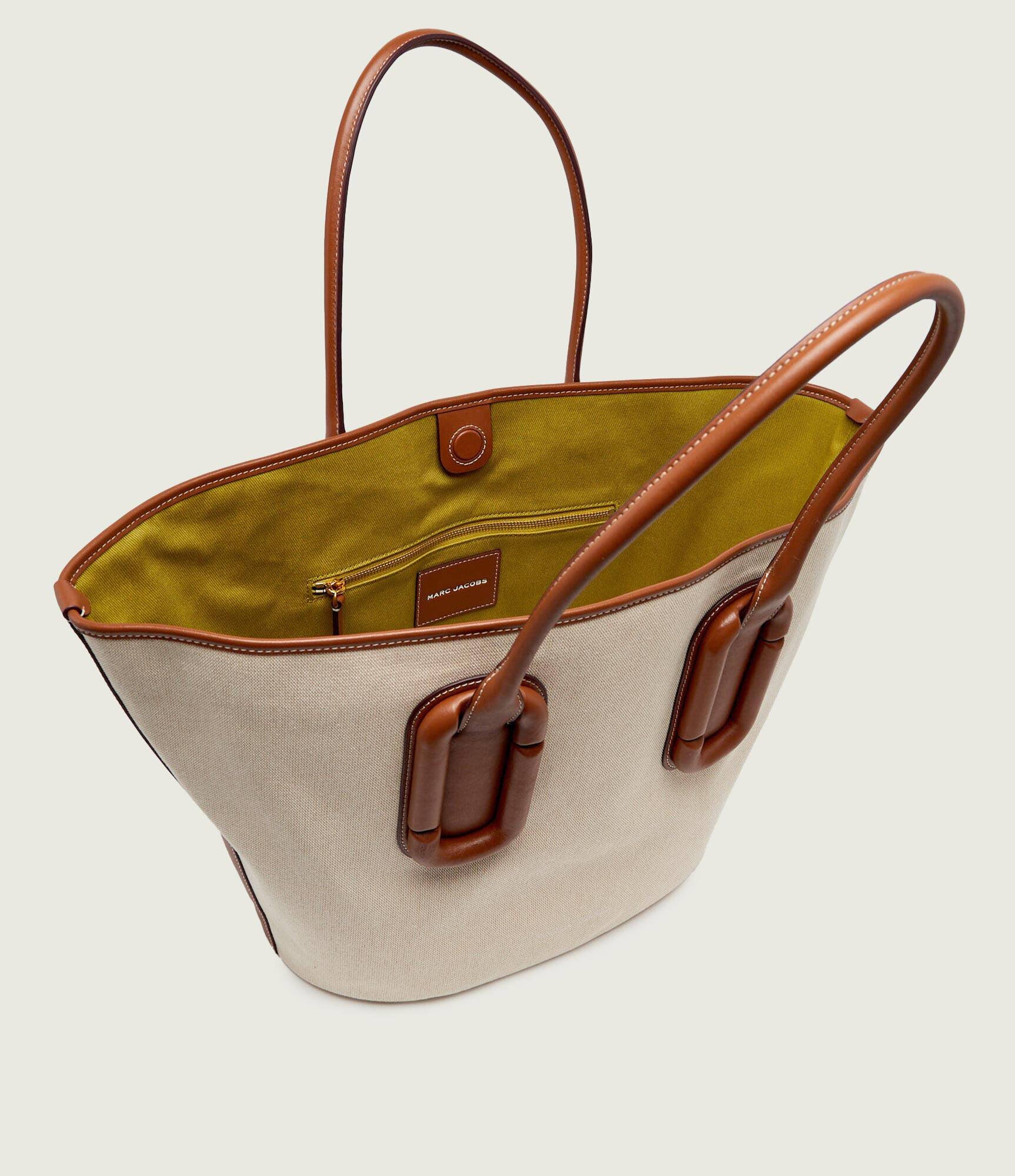 MARC JACOBS Geantă shopper Babe Tote In Canvas cu adaos de piele