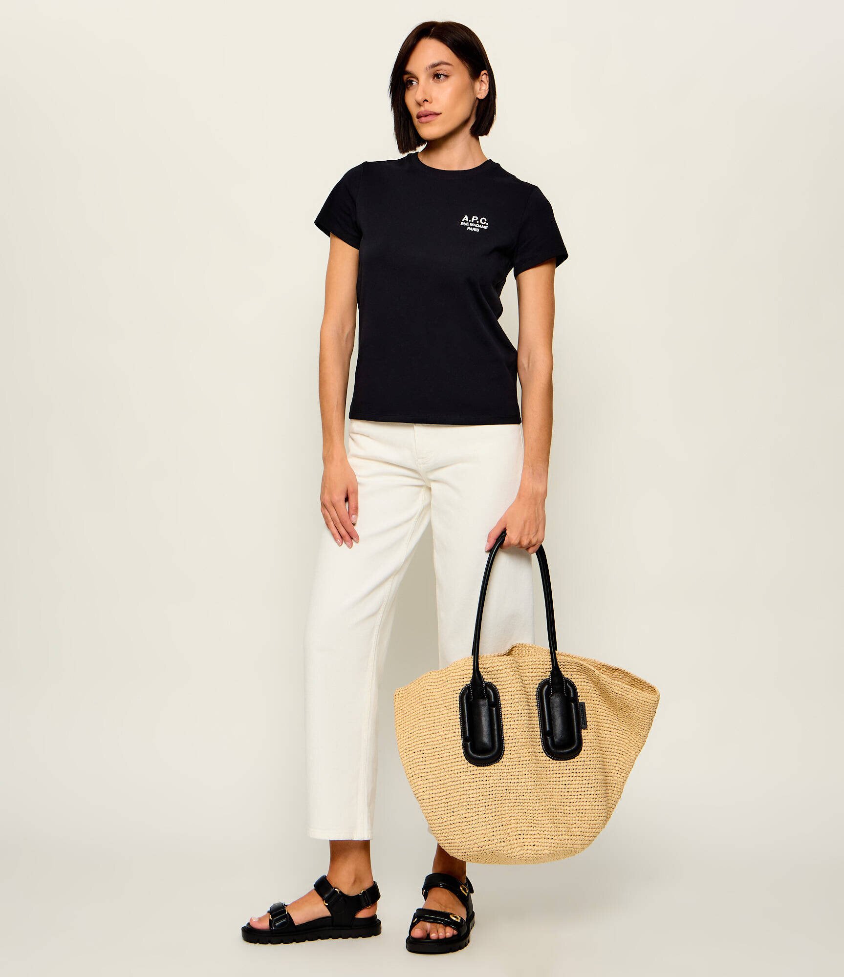 MARC JACOBS Geantă shopper + borsetă Babe Ttote In Wowen cu adaos de piele