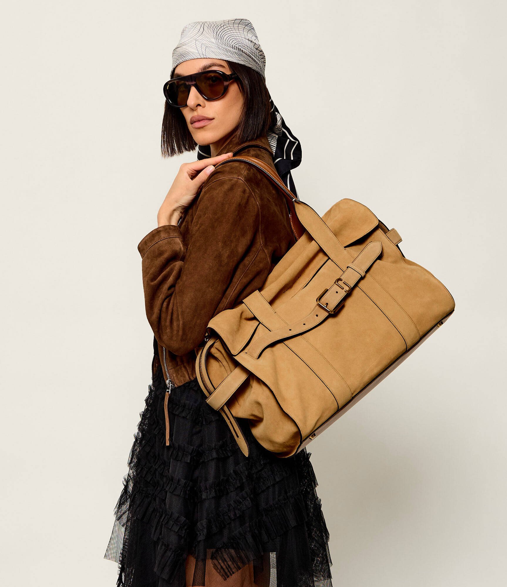 MARC JACOBS Geantă shopper Dakota | zamsz cu adaos de piele