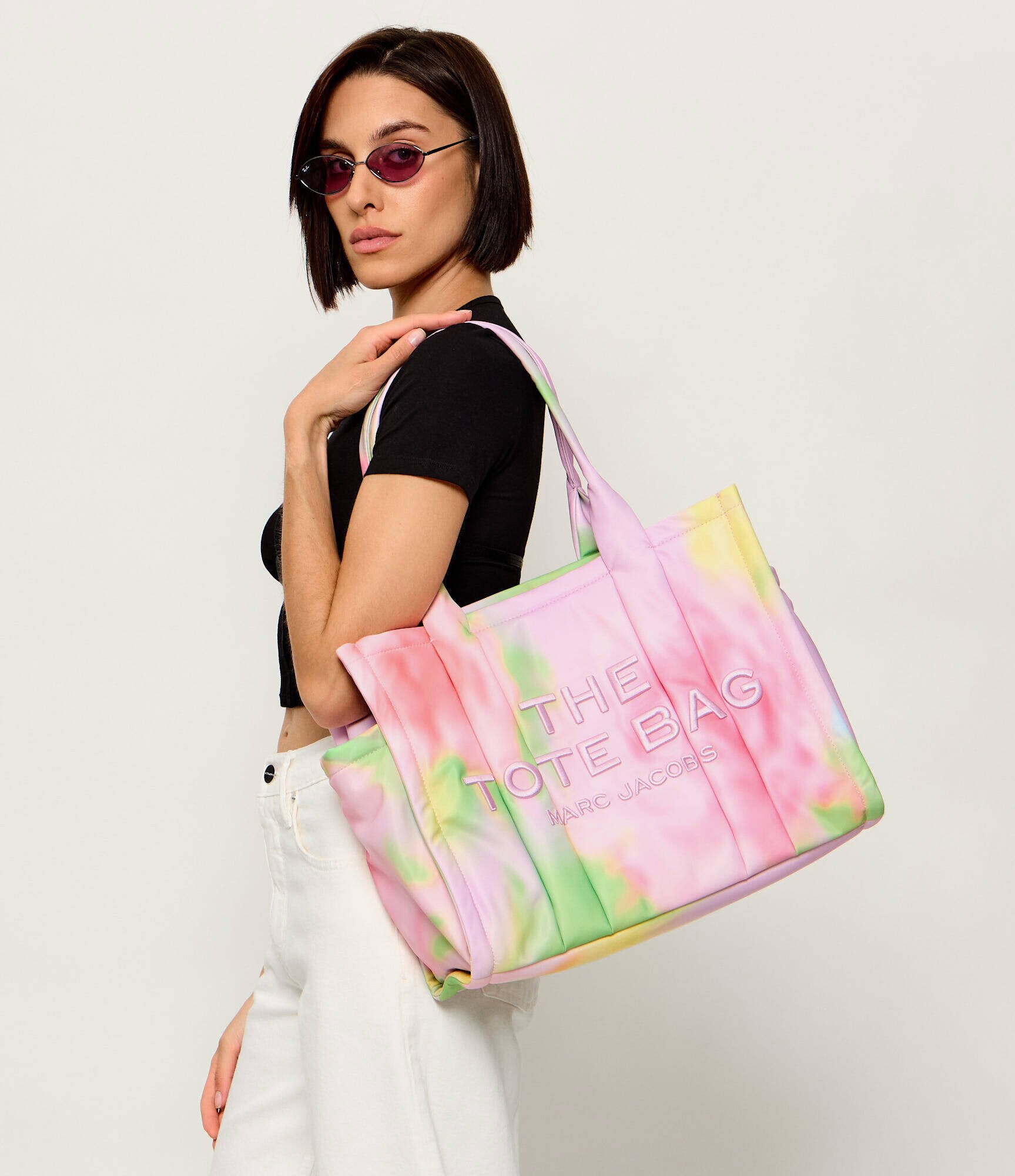 MARC JACOBS Geantă shopper The Blurred Floral Large Puffy Nylon Tote Bag