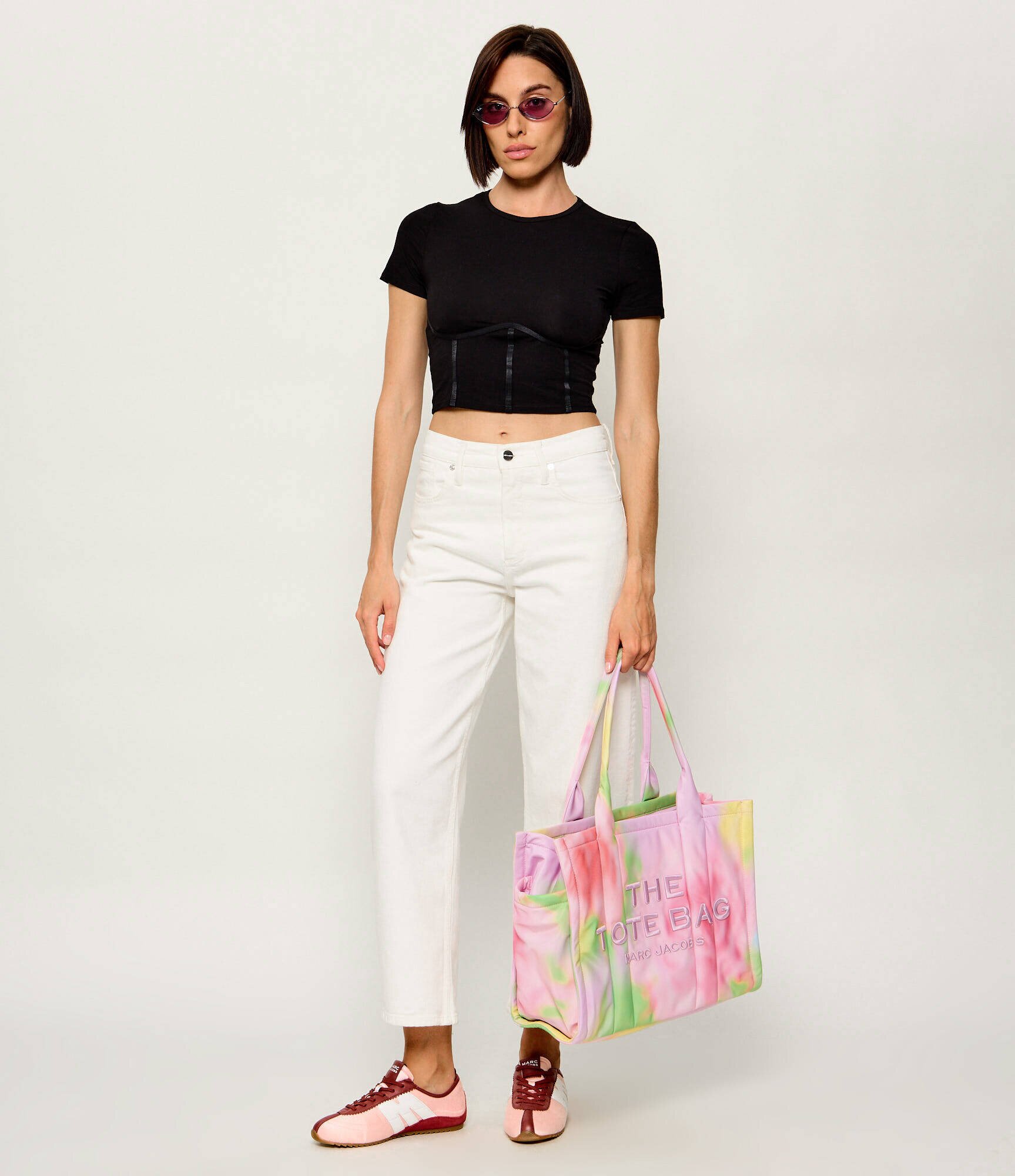 MARC JACOBS Geantă shopper The Blurred Floral Large Puffy Nylon Tote Bag