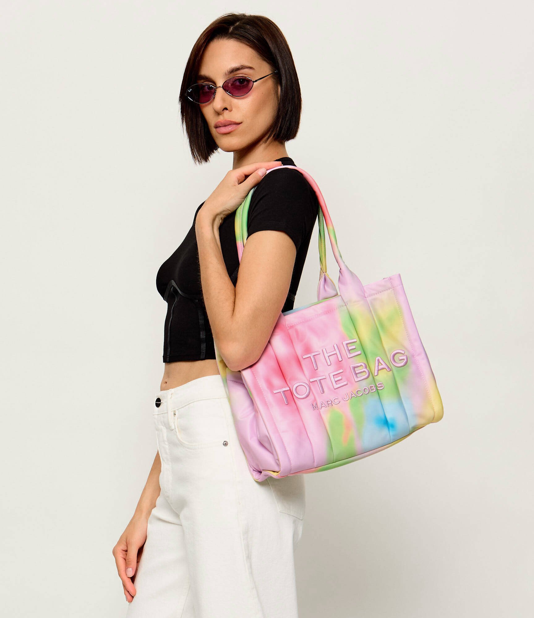 MARC JACOBS Geantă shopper The Blurred Floral Medium Puffy Nylon Tote Bag
