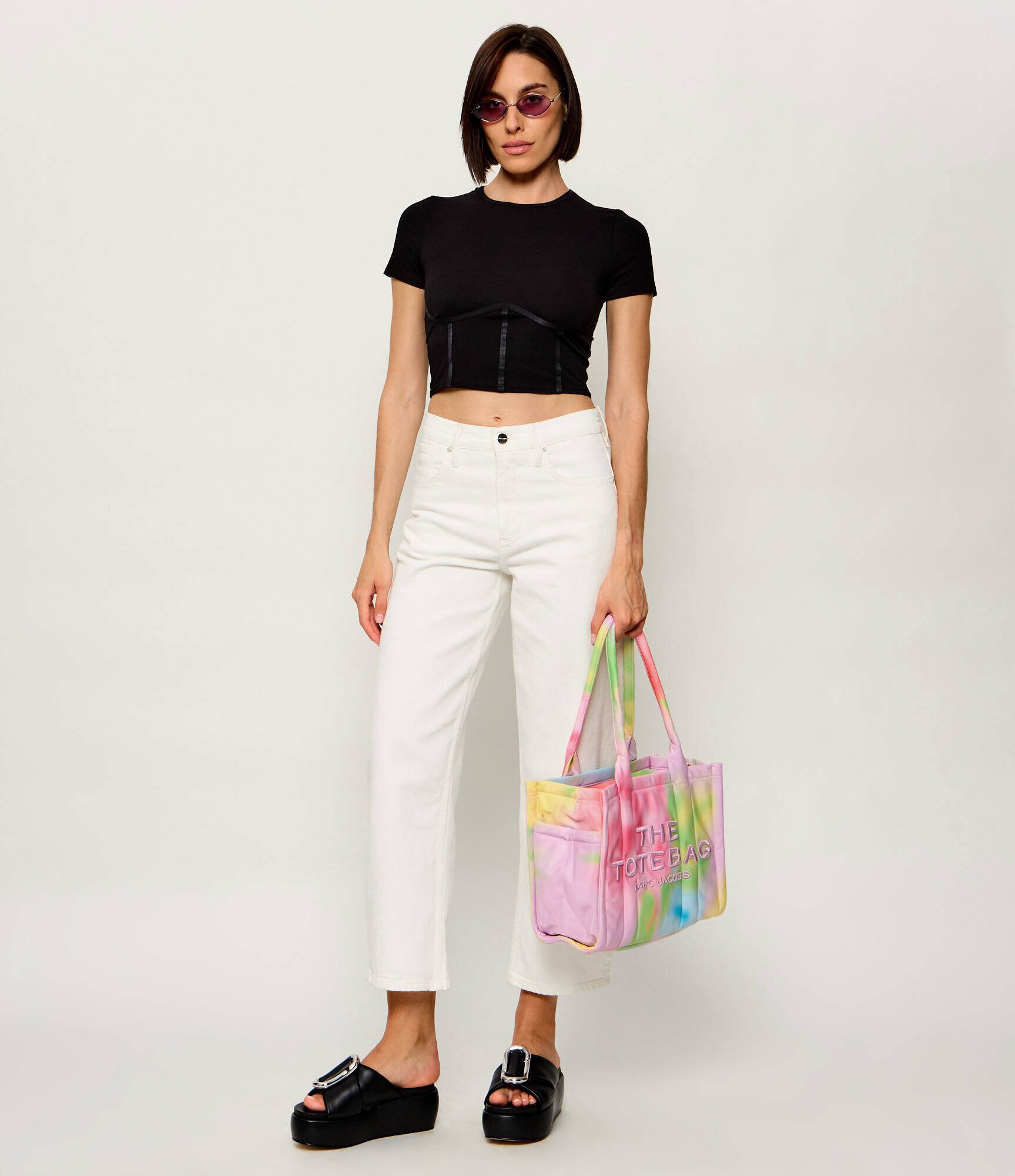 MARC JACOBS Geantă shopper The Blurred Floral Medium Puffy Nylon Tote Bag