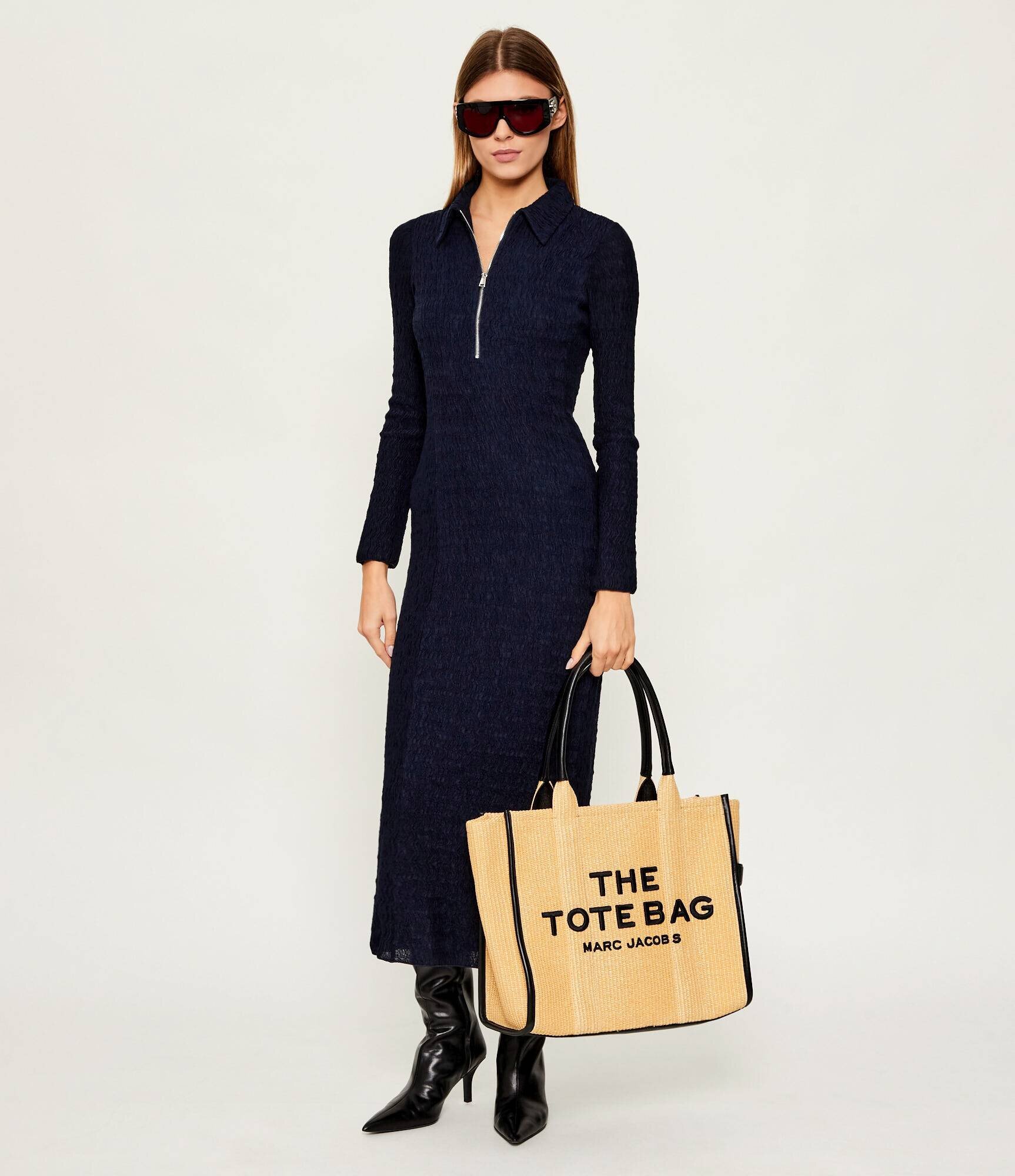 MARC JACOBS Geantă shopper THE LARGE TOTE cu adaos de piele