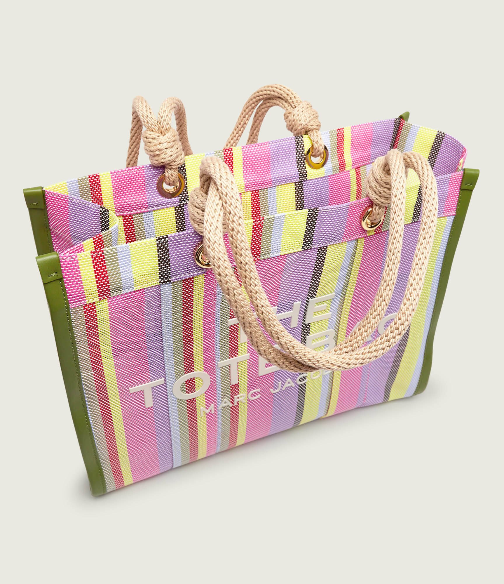 MARC JACOBS Geantă shopper The Stripe Mesh Large Tote Bag cu adaos de piele