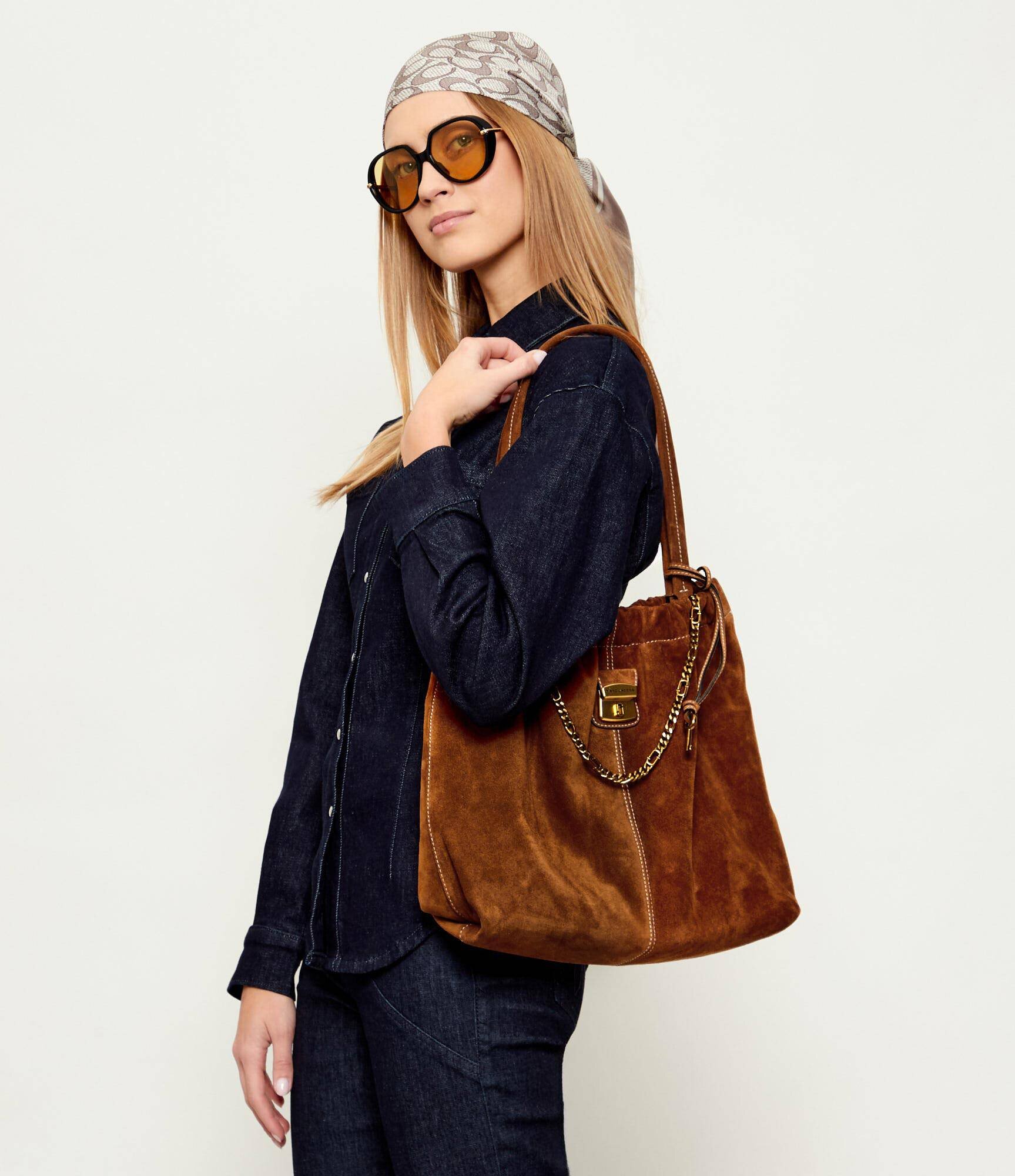 MARC JACOBS Geantă shopper The Suede Cristina Tote | piele întoarsă