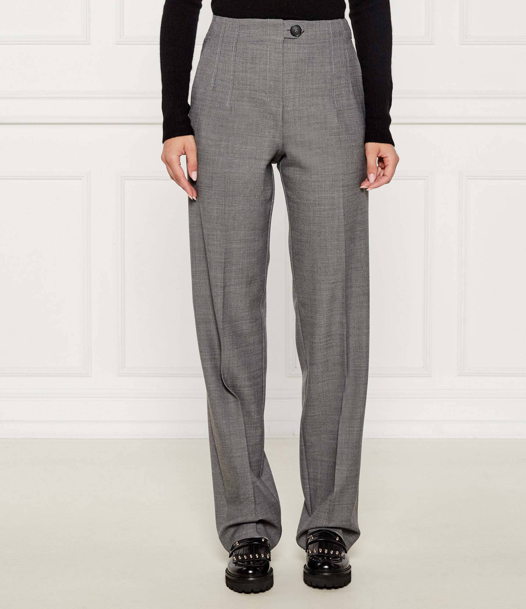Marella Pantaloni Affari | Relaxed fit cu adaos de lână
