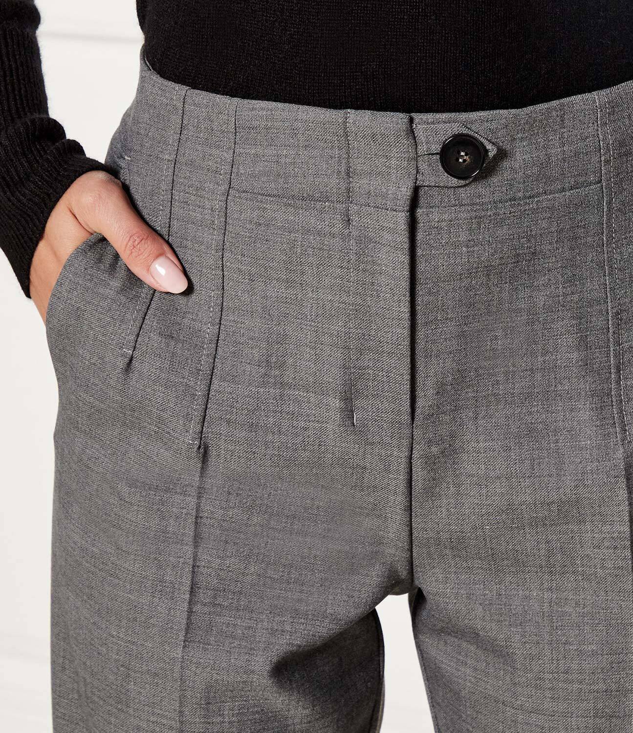 Marella Pantaloni Affari | Relaxed fit cu adaos de lână