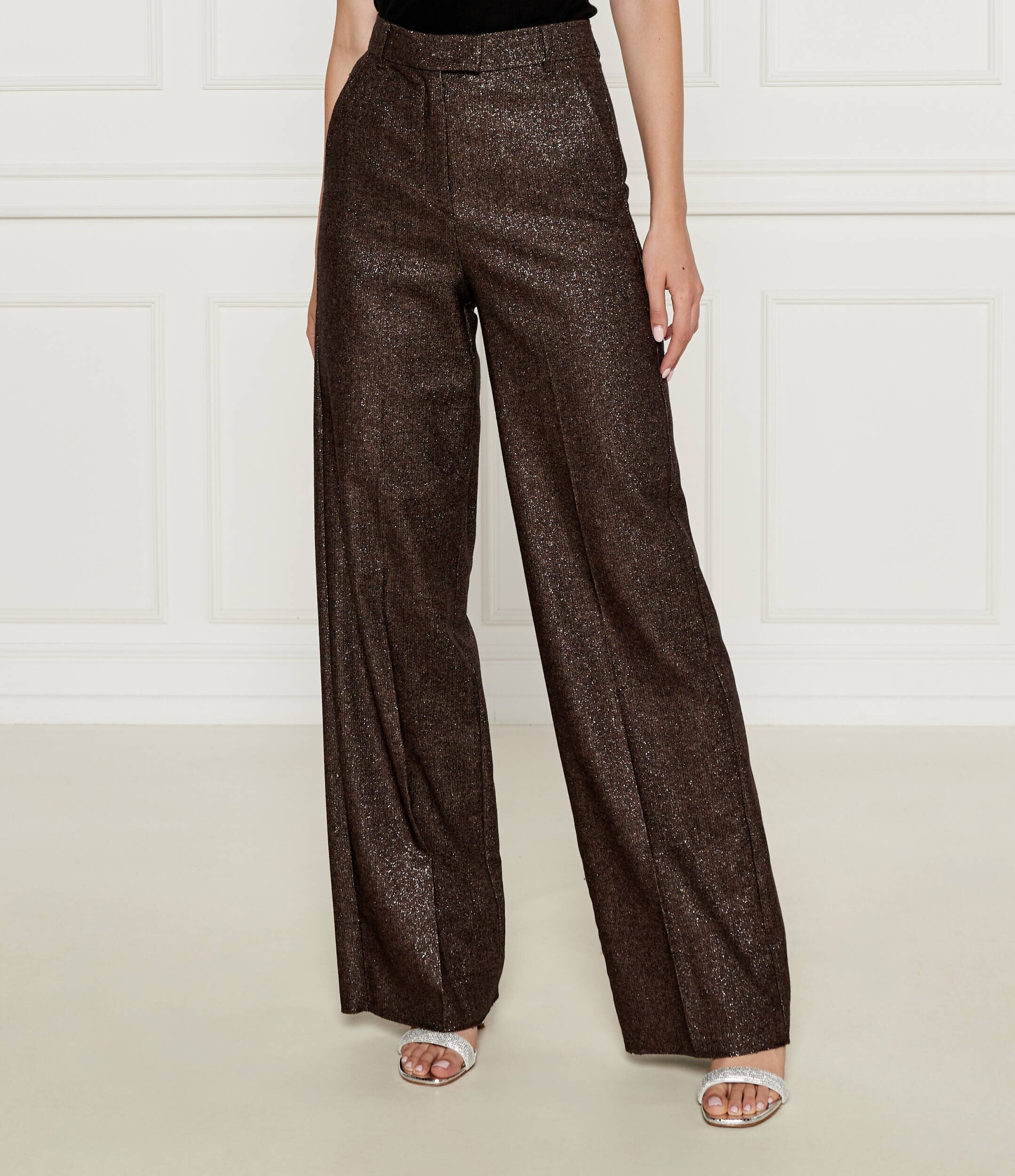 Marella Pantaloni | flare fit cu adaos de lână