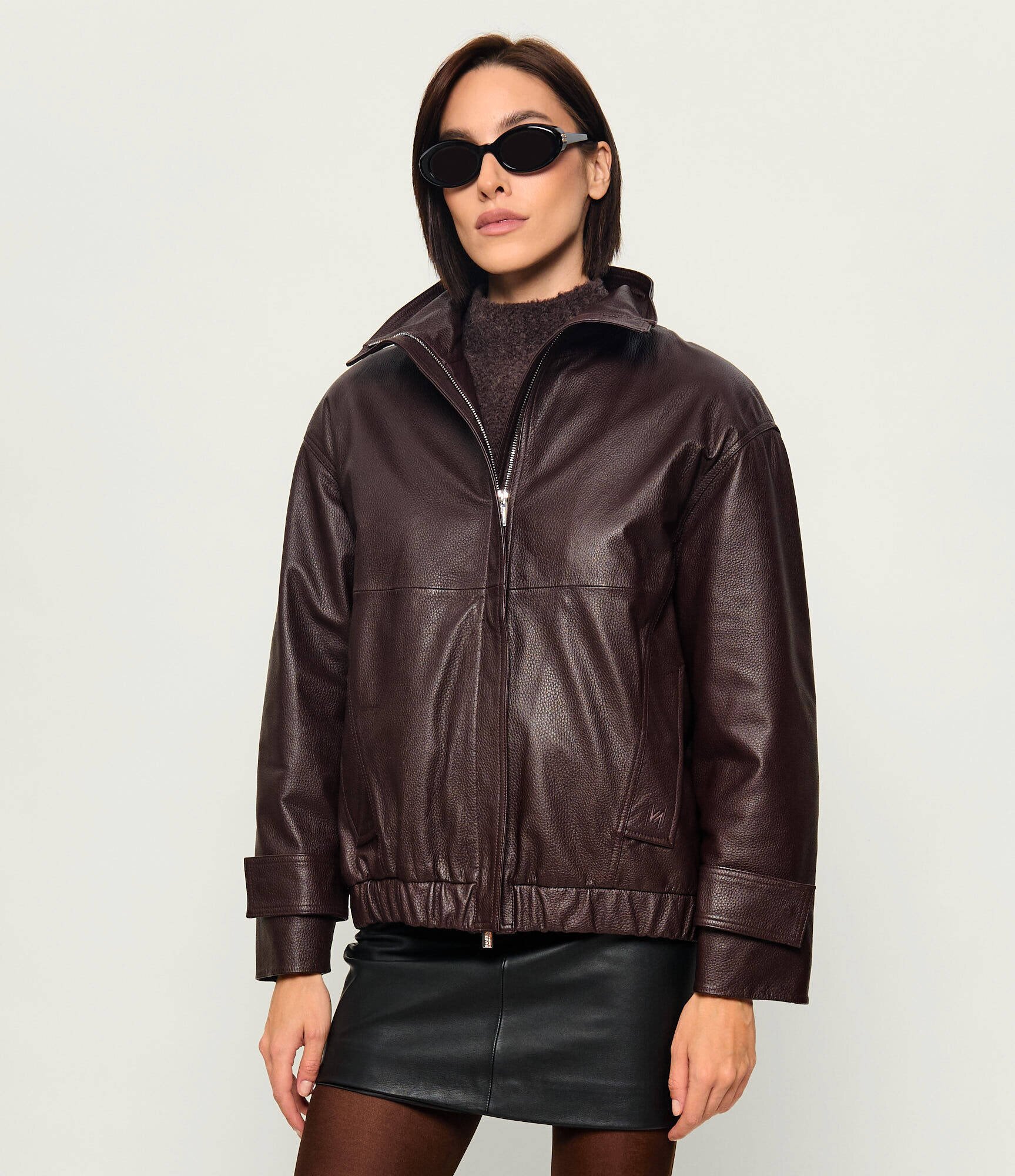 Marella SPORT Geacă de piele Mlllivrea | regular fit
