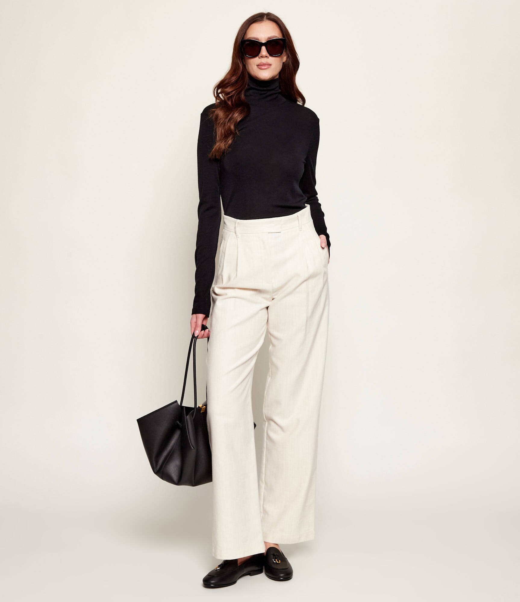 Max&Co. Pantaloni MCOADORNO | Loose fit cu adaos de lână