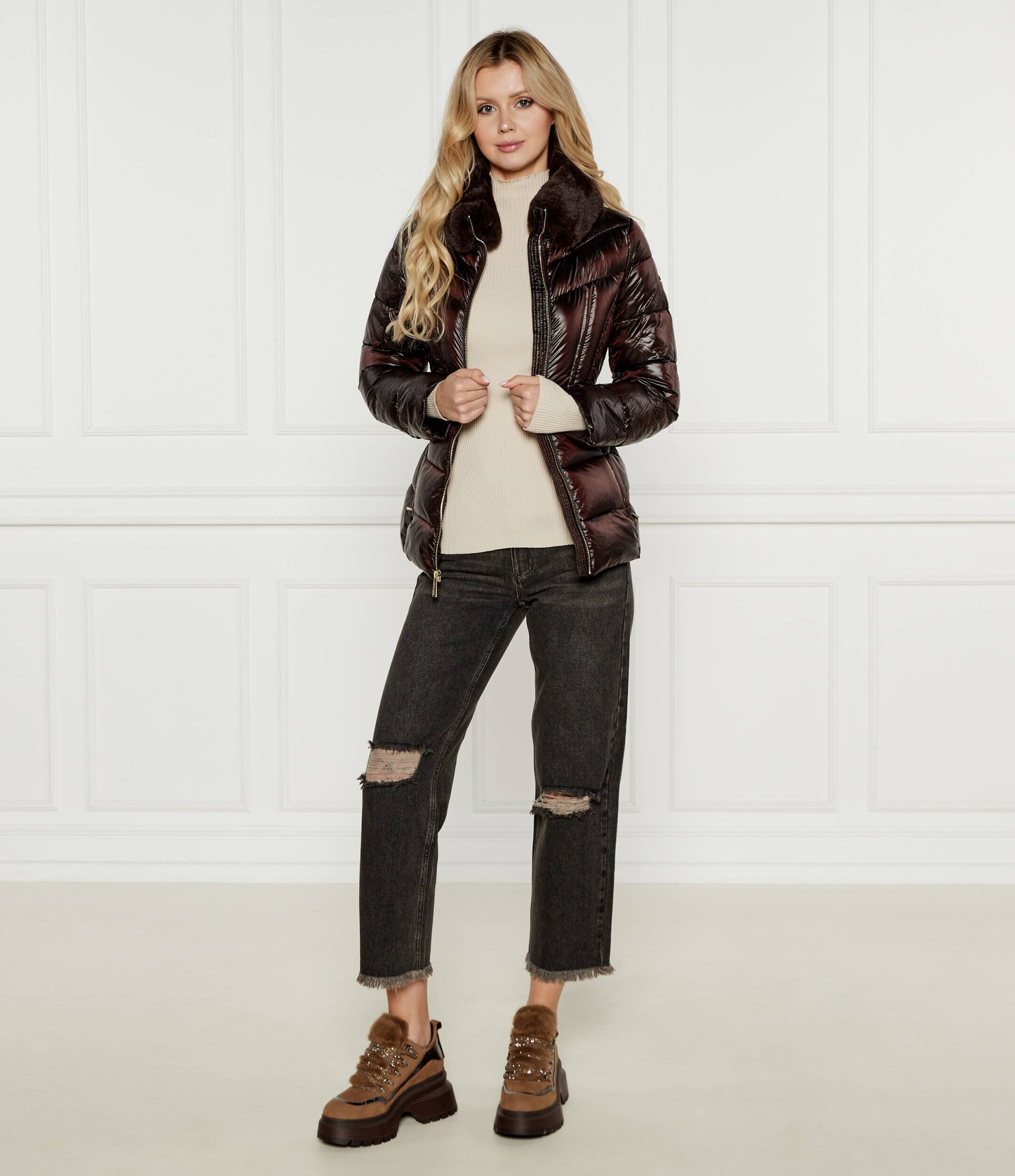 Michael Kors De piele botine cu platformă Shiloh