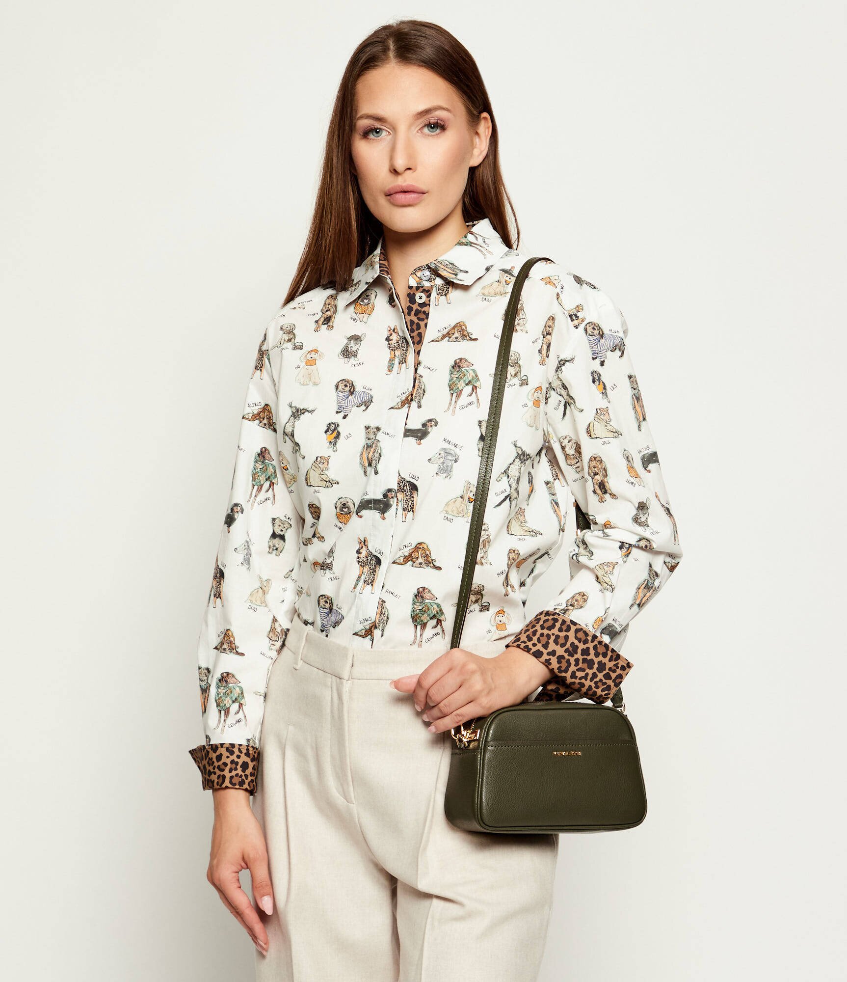 Michael Kors De piele geantă poștaș Jet Set Small