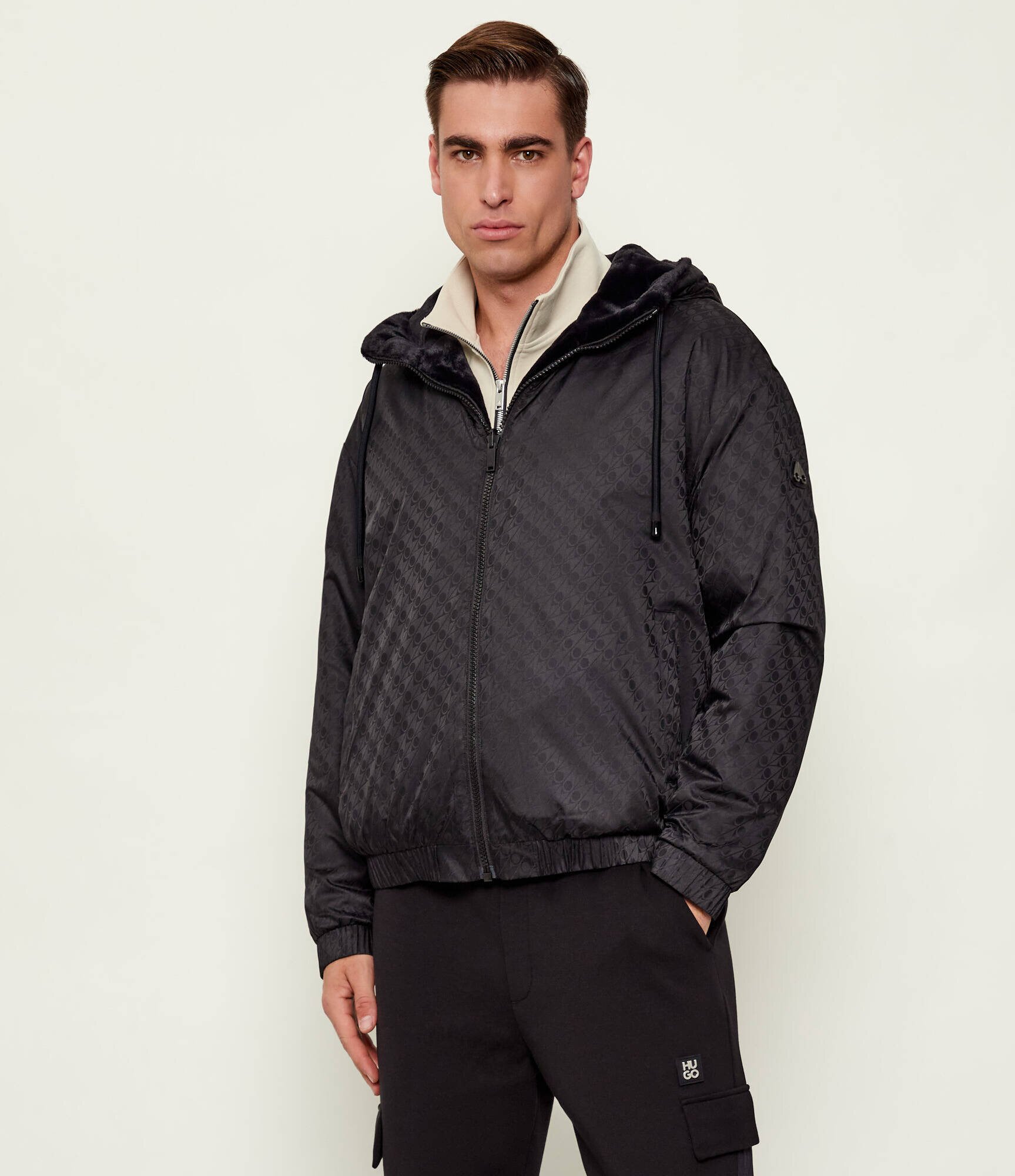 MOOSE KNUCKLES Geacă cu două fețe BORDEN MONO BUNNY | Loose fit