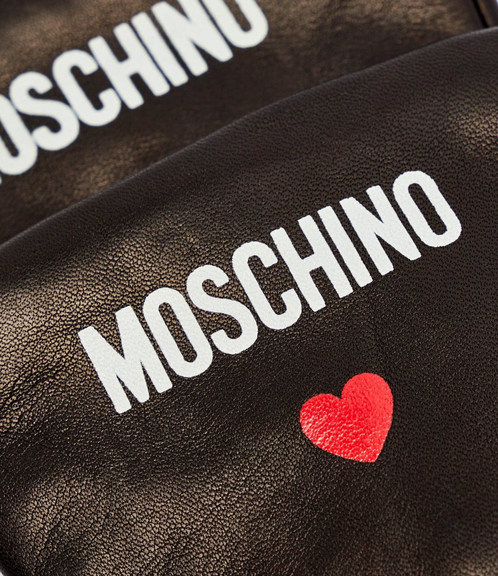 Moschino Mănuși de piele cu adaos de lână