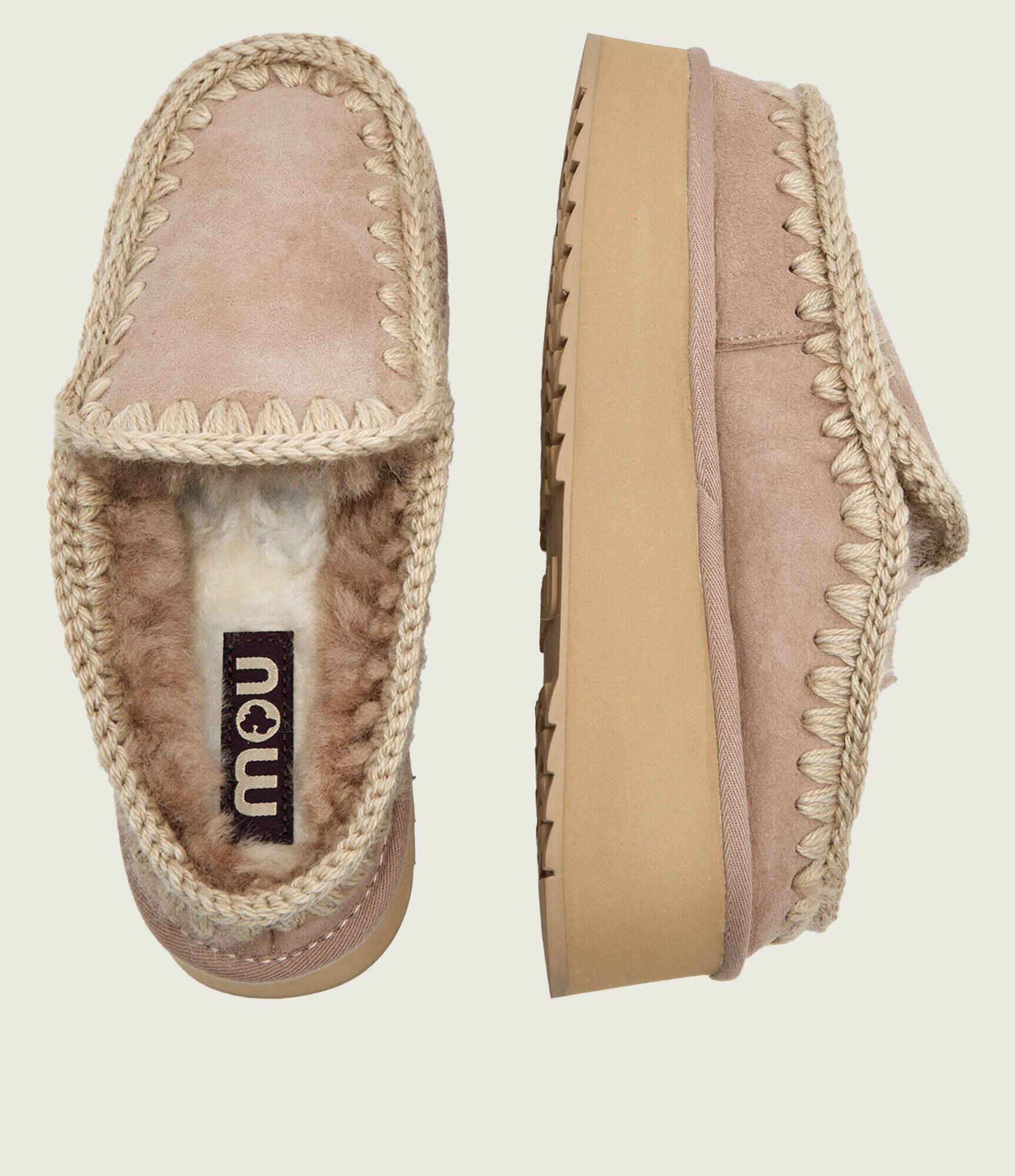 Mou Mules (încălțăminte) Clog Eskimo Platform | piele întoarsă