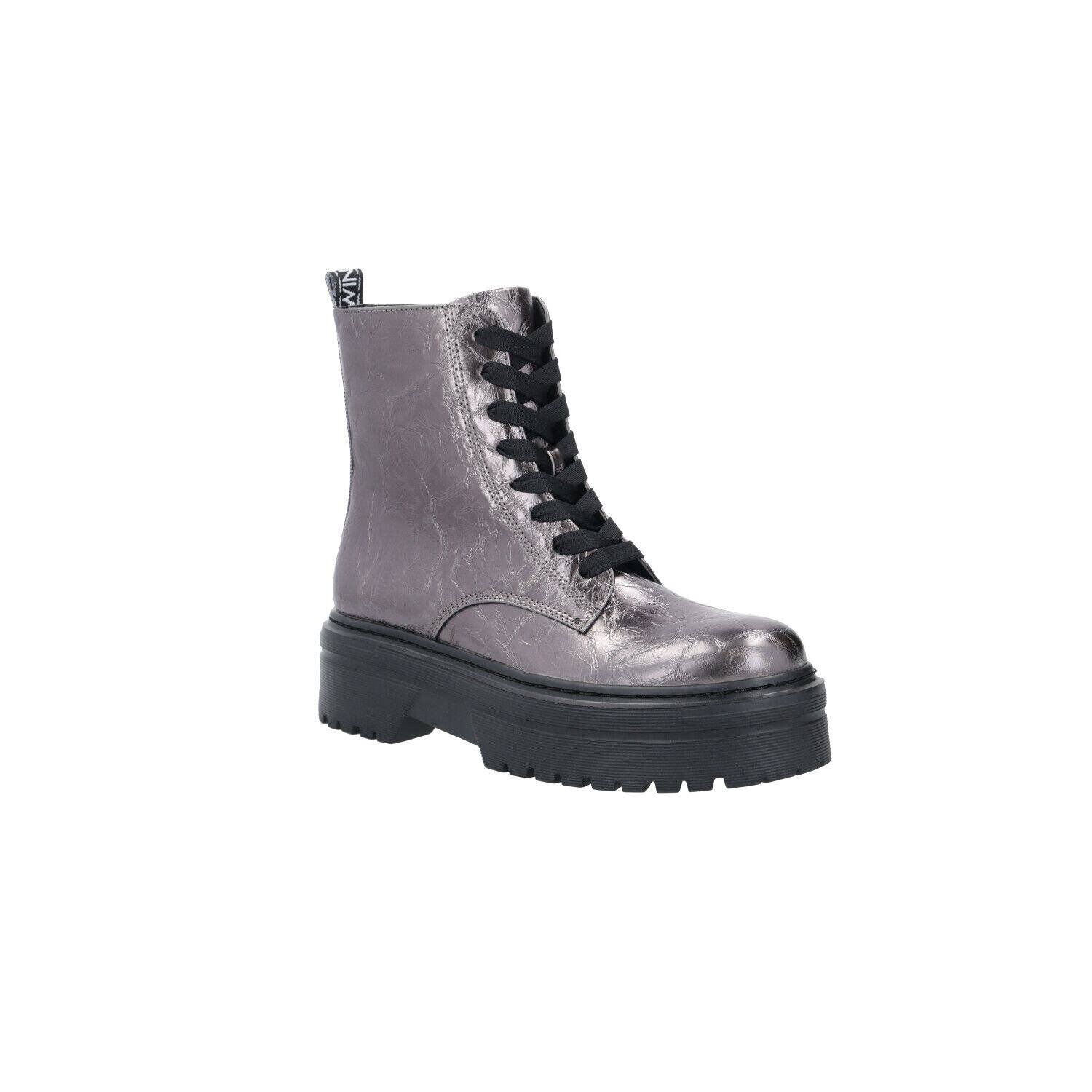 My Twin Botine Anfibio cu adaos de piele