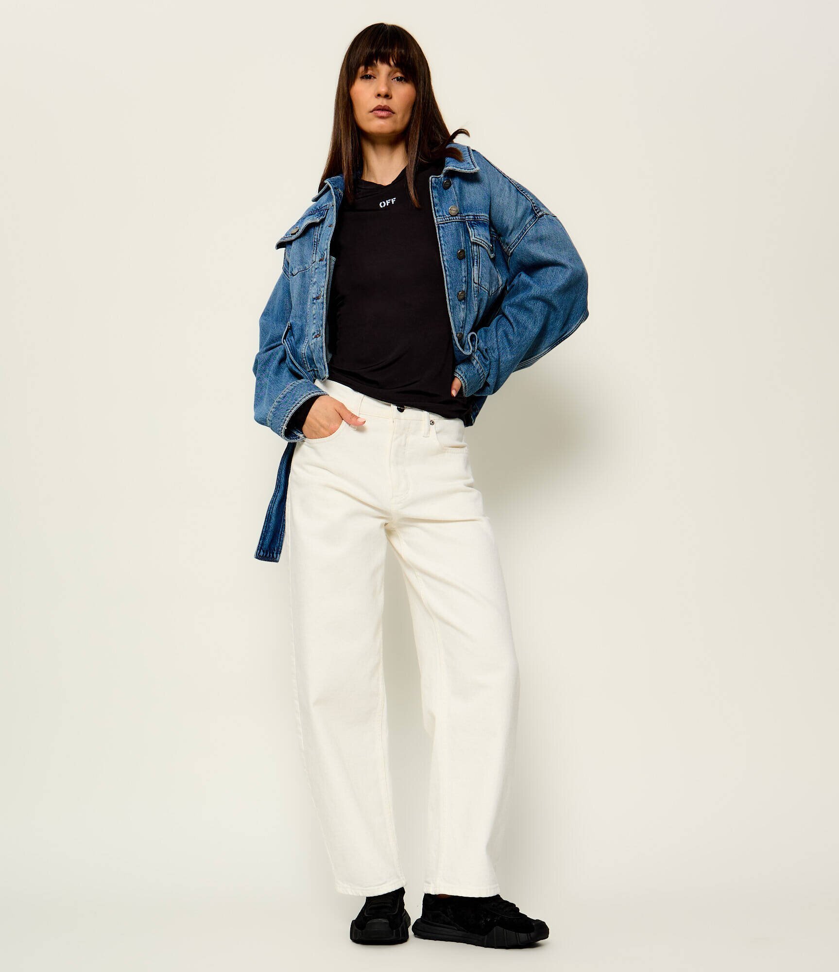 OFF-WHITE Bluză Off Stamp Sec Skin | Slim Fit