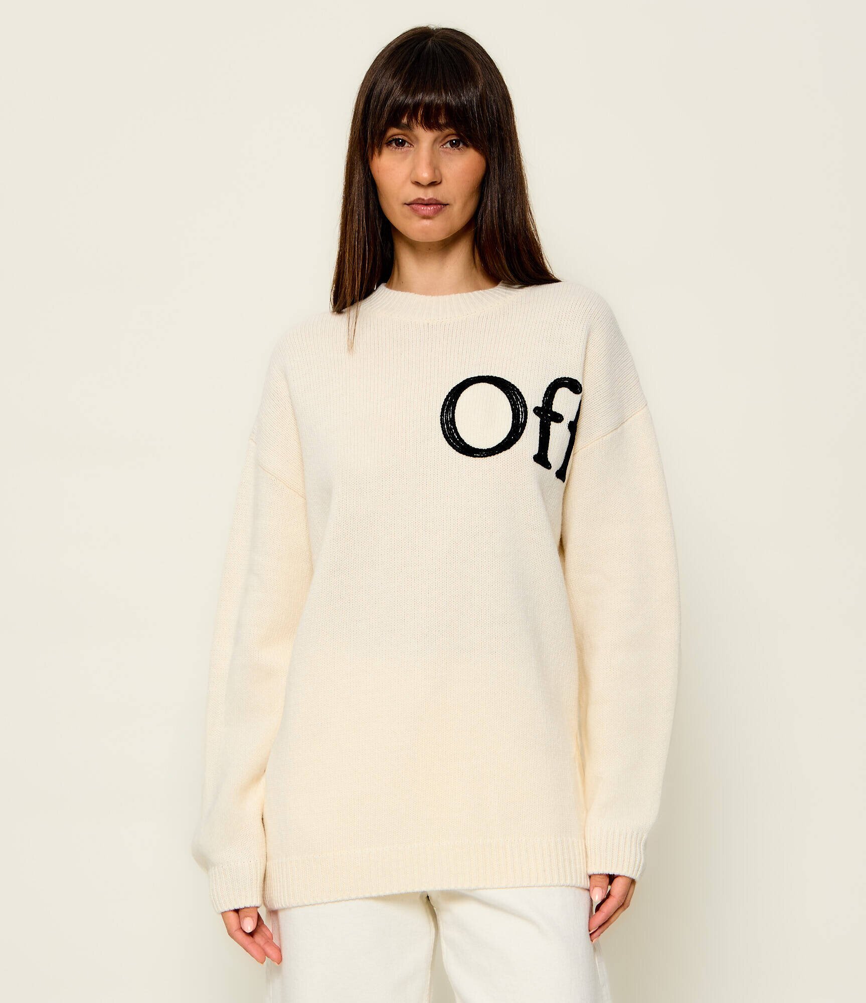 OFF-WHITE De lână pulover Bookish | Loose fit