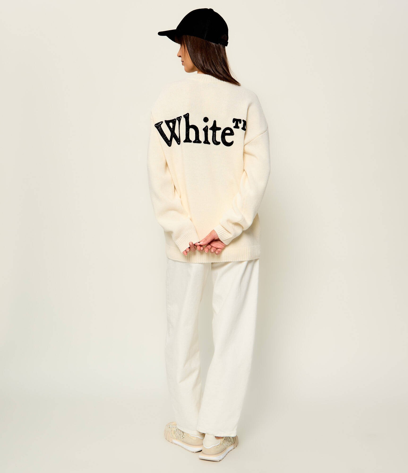 OFF-WHITE De lână pulover Bookish | Loose fit