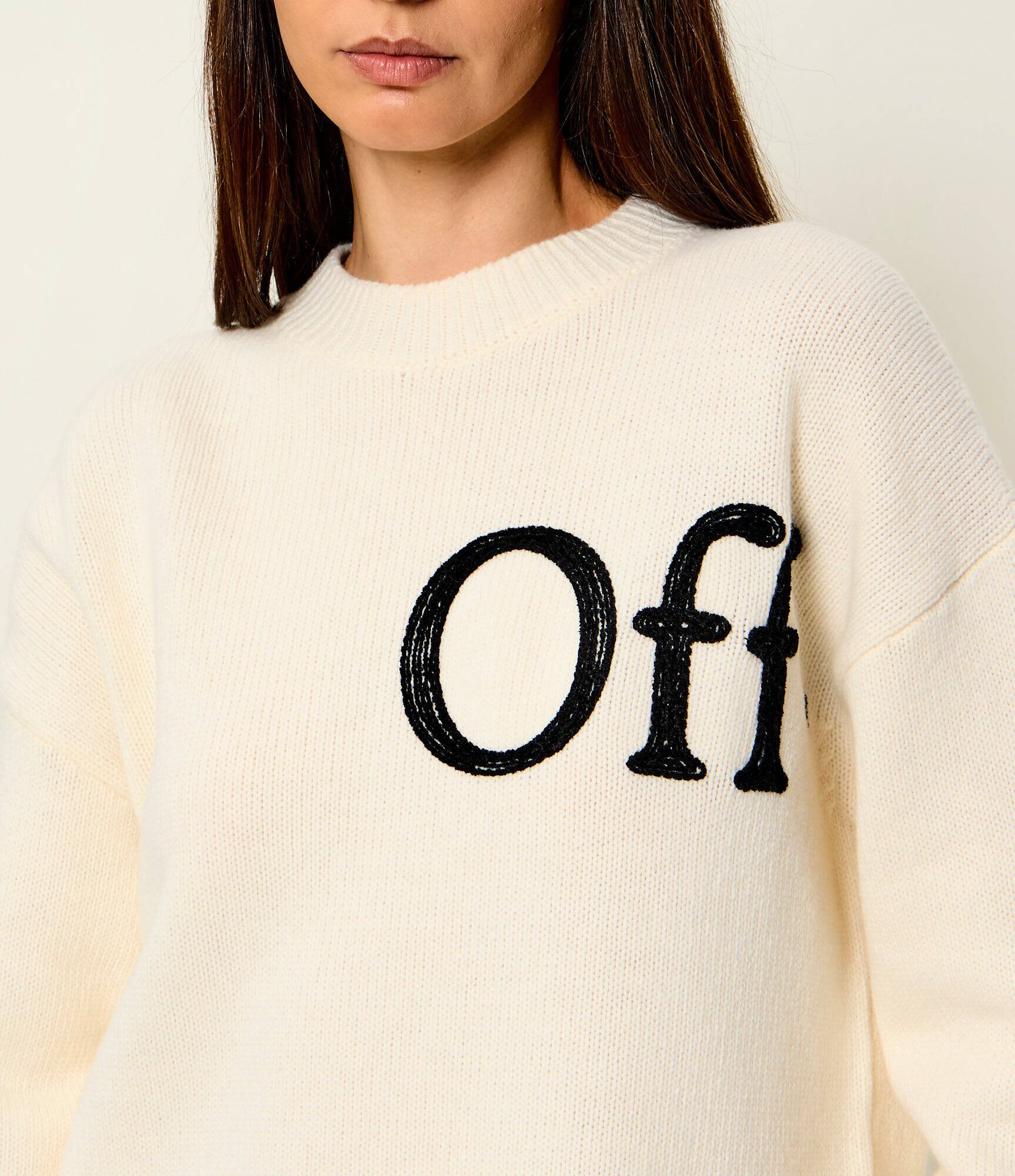 OFF-WHITE De lână pulover Bookish | Loose fit
