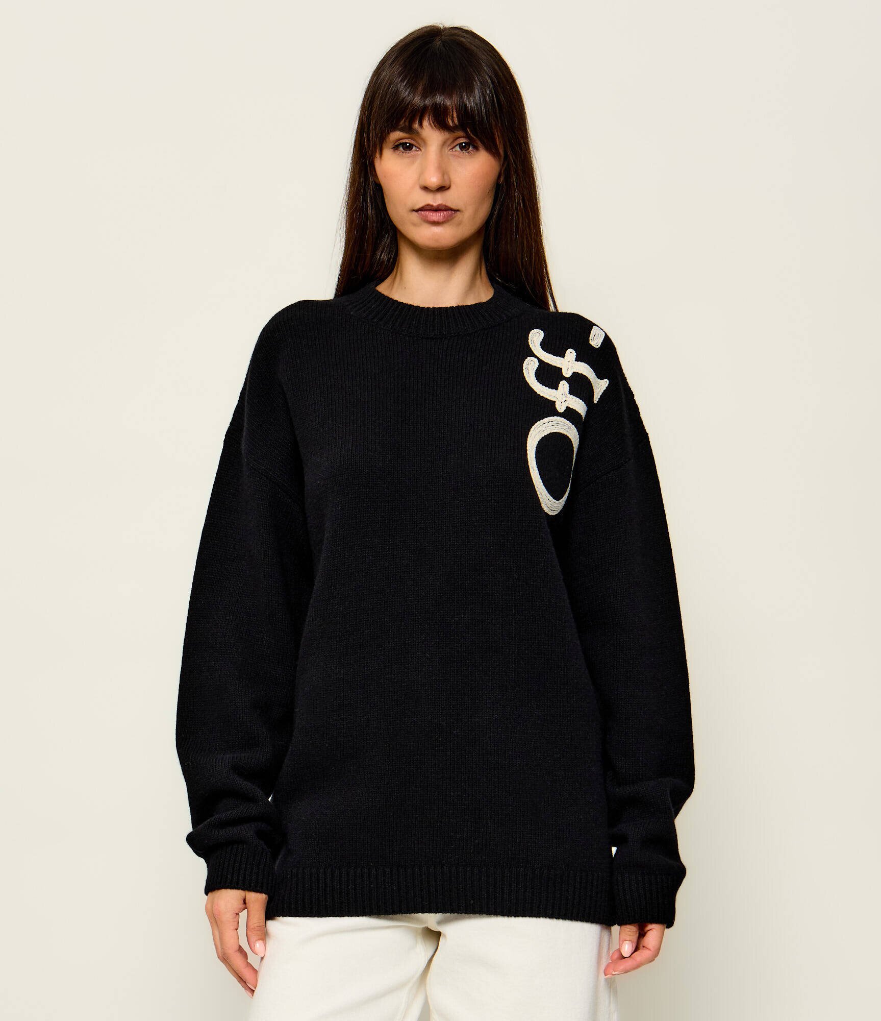 OFF-WHITE De lână pulover Bookish | Loose fit