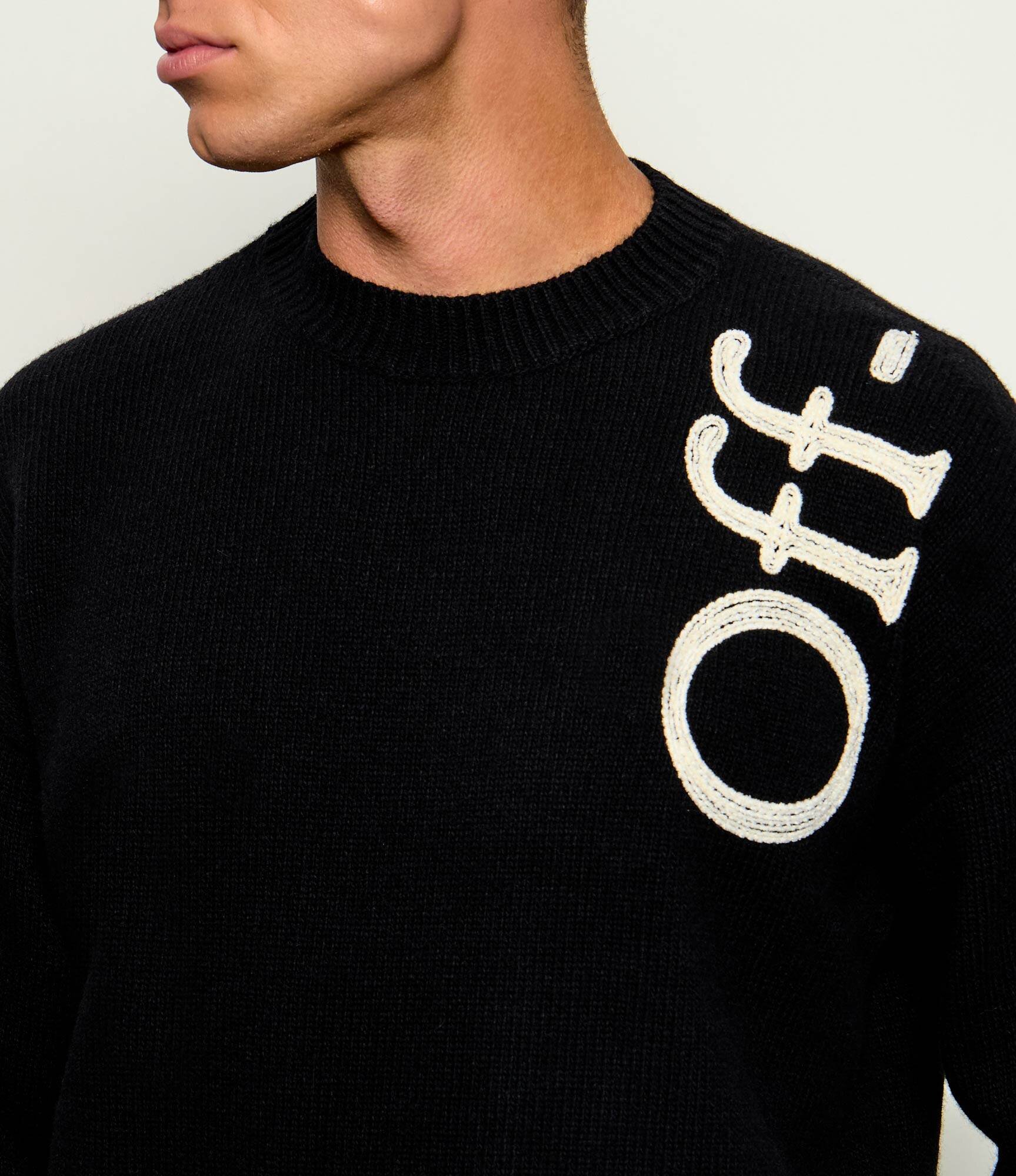 OFF-WHITE De lână pulover Vertical Bookish | Relaxed fit