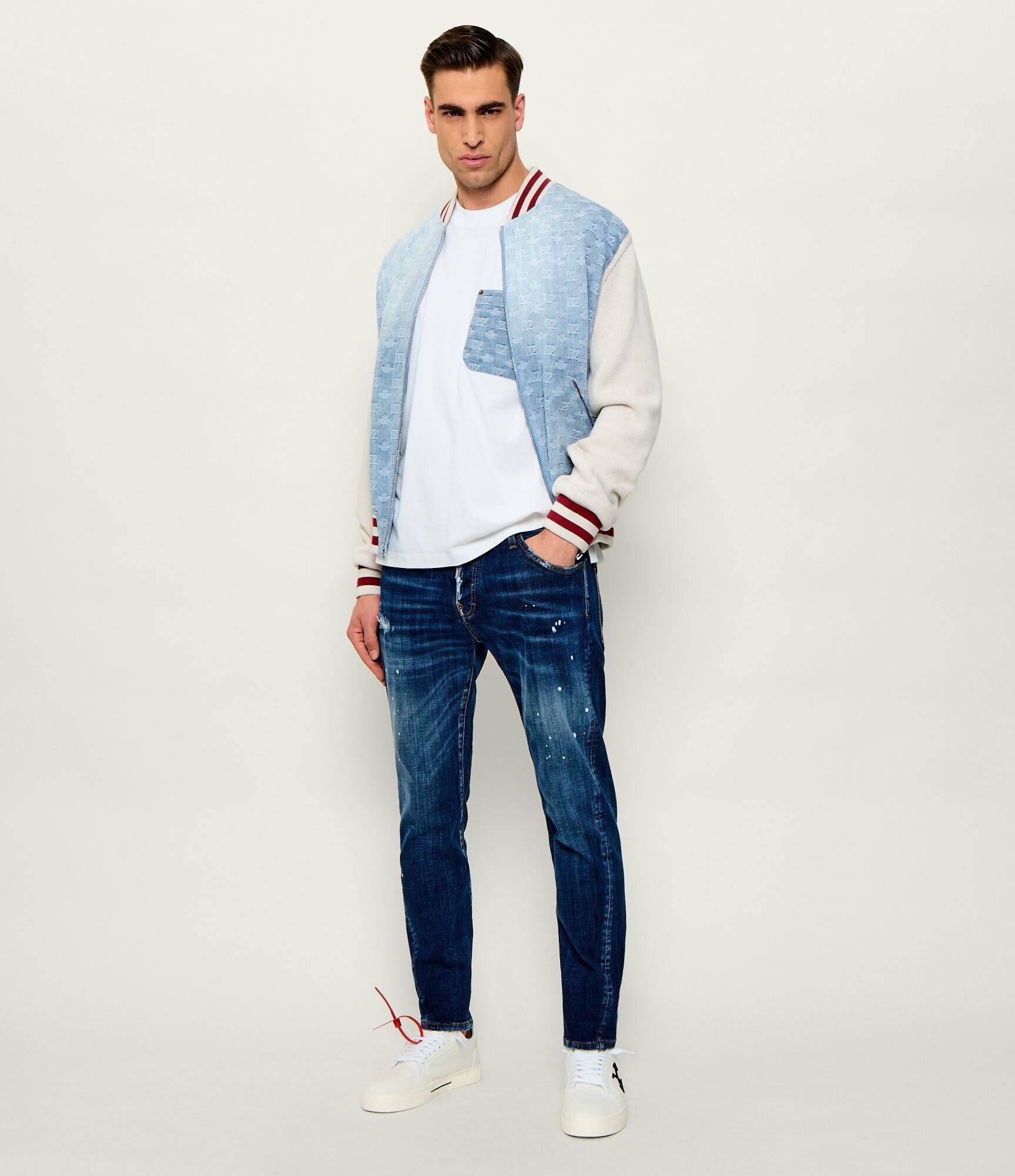 OFF-WHITE Teniși M-VULC LOW cu adaos de piele