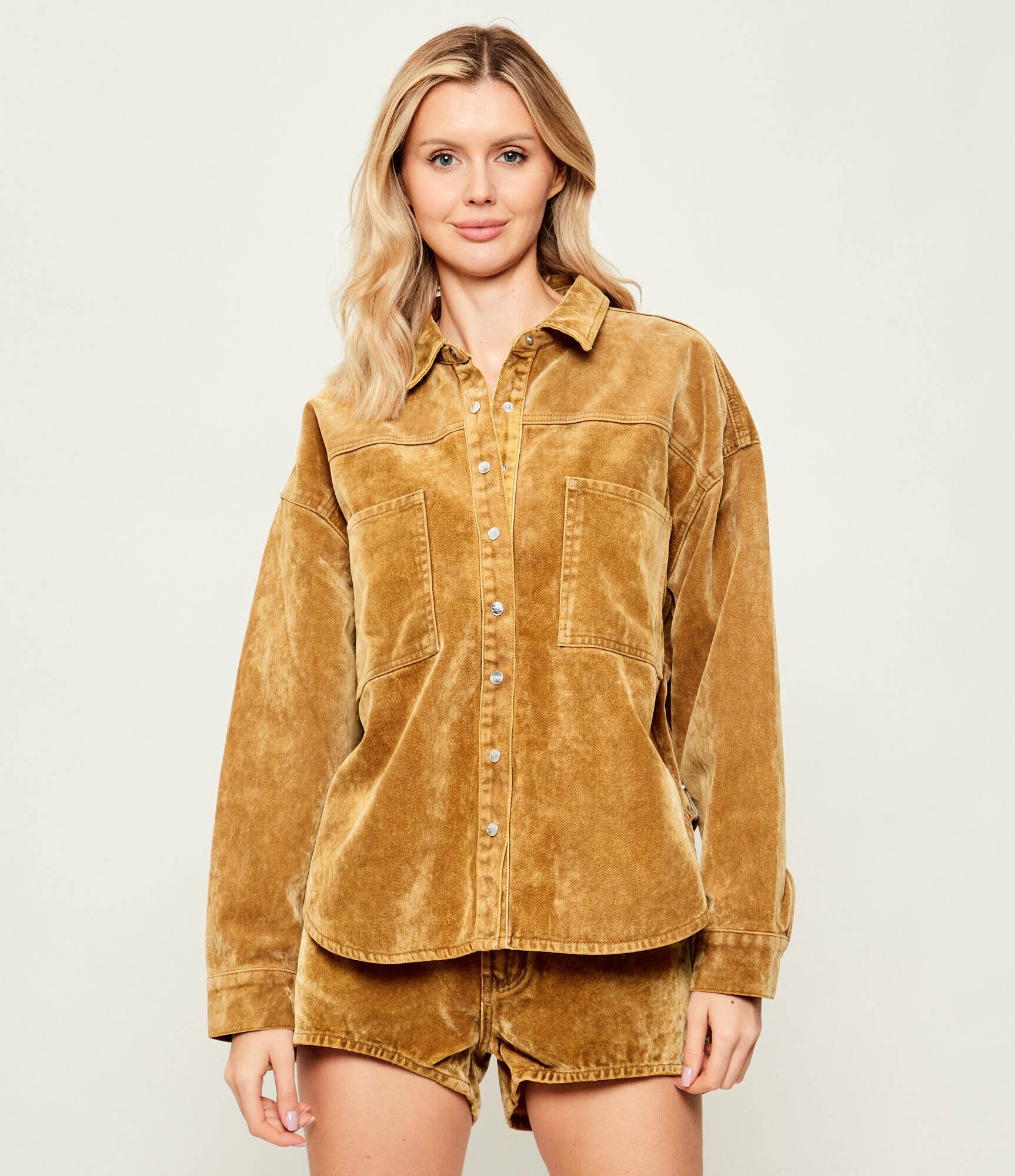 One Teaspoon Cămașă DARIA | Loose fit | catifea reiată