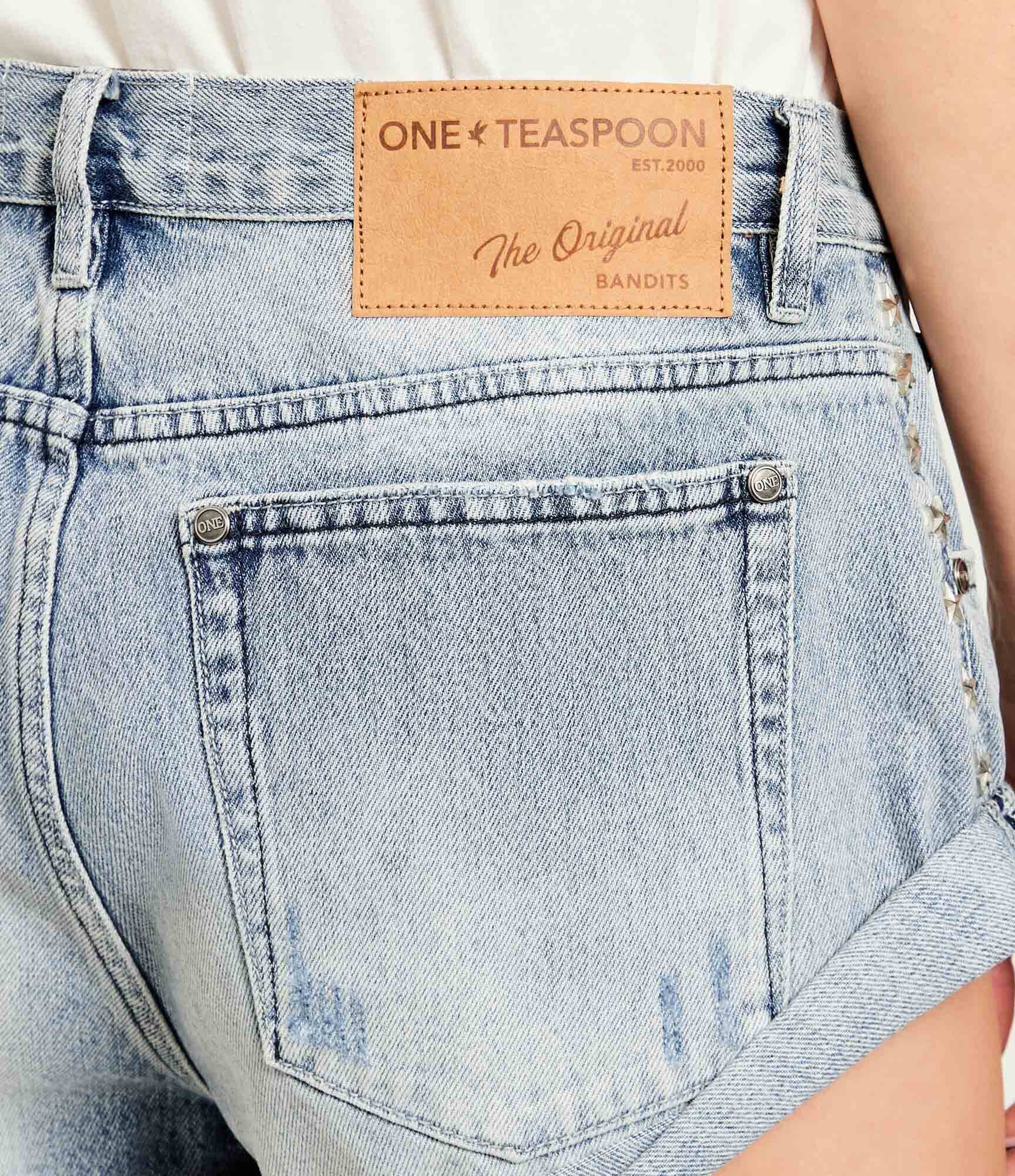 One Teaspoon De blugi pantaloni scurți 25TH BIRTHDAY BANDITS | Relaxed fit | low waist