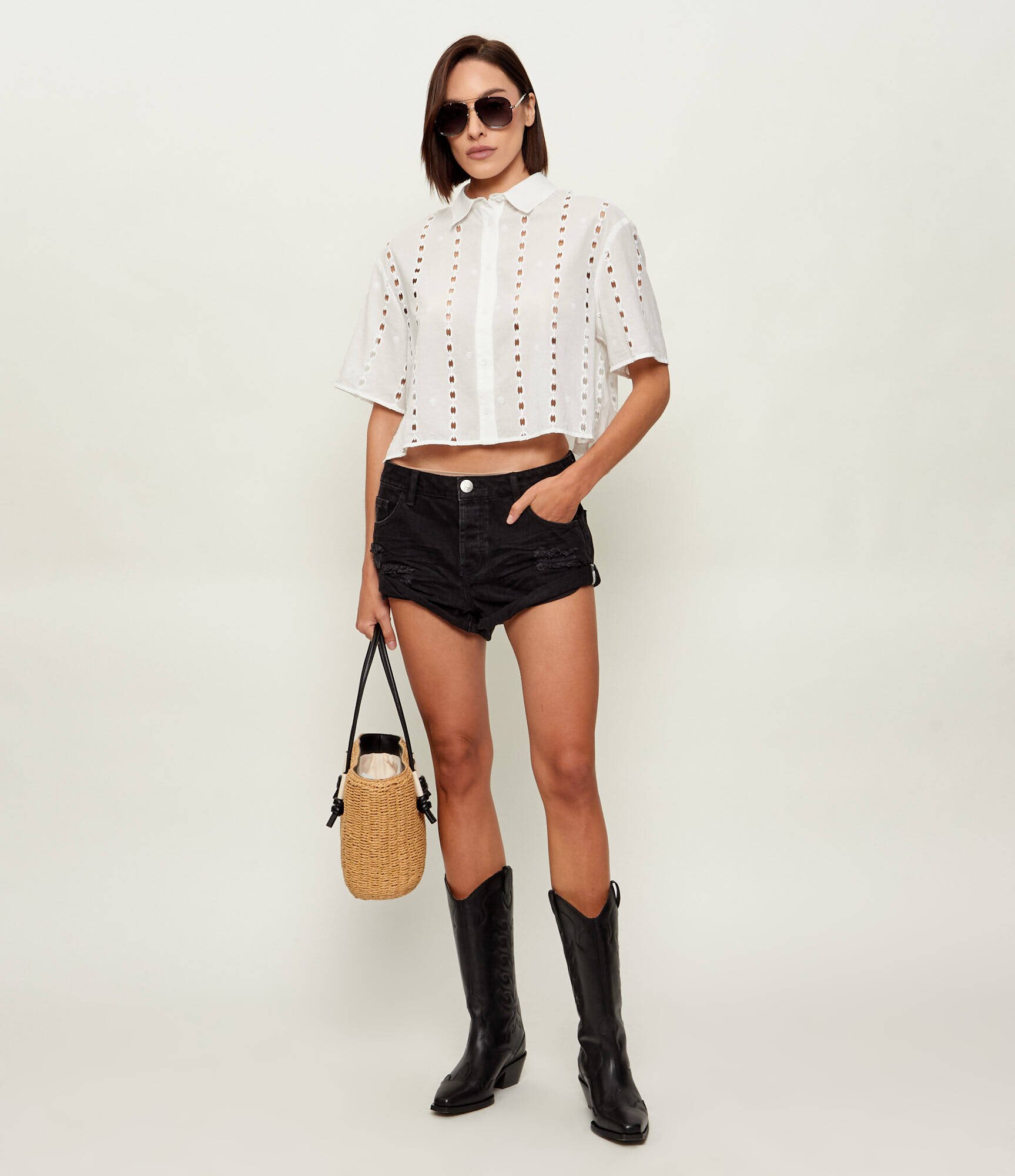 One Teaspoon De blugi pantaloni scurți Bandit | Relaxed fit | low waist
