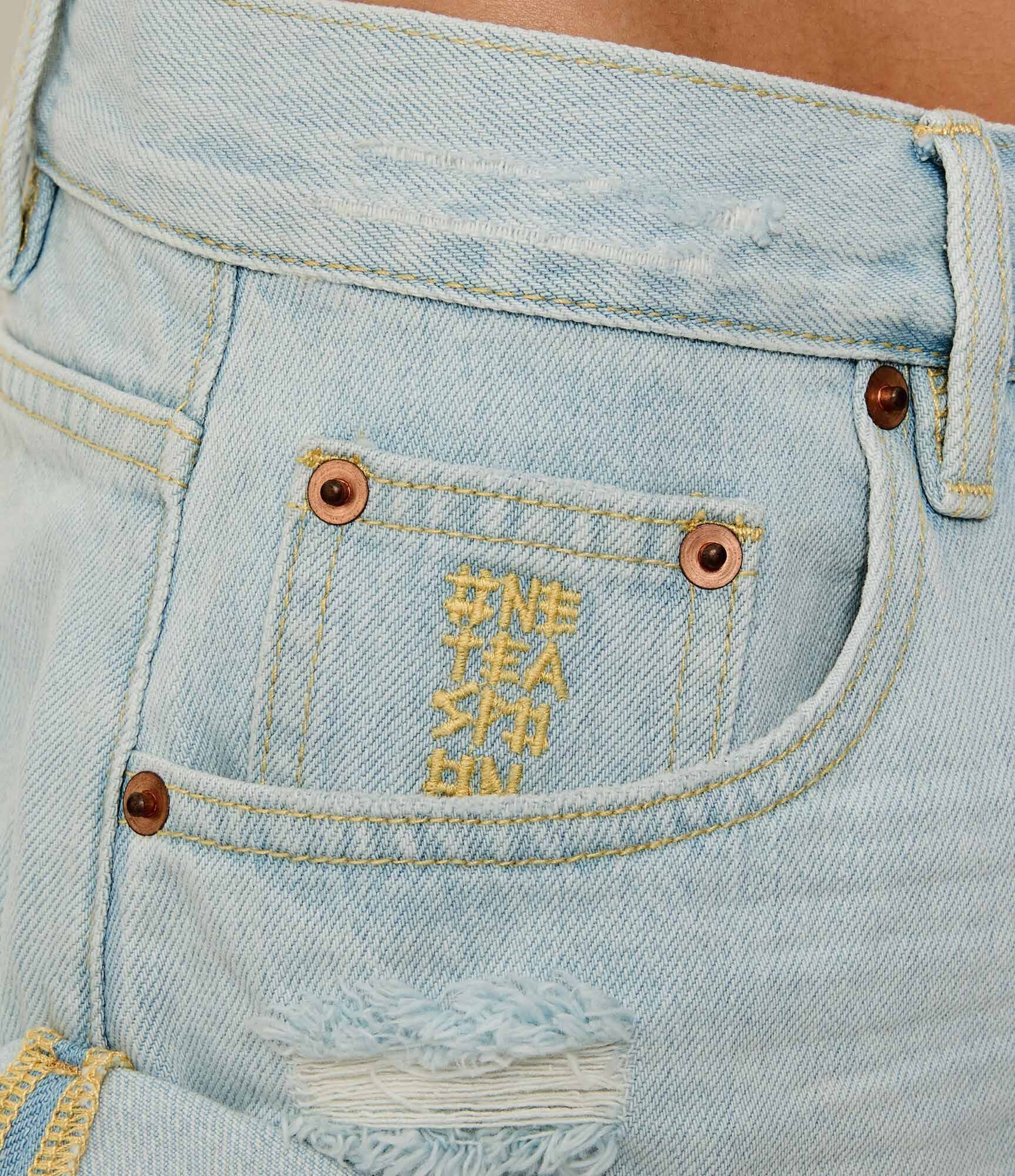 One Teaspoon De blugi pantaloni scurți Bandits | Loose fit | low waist