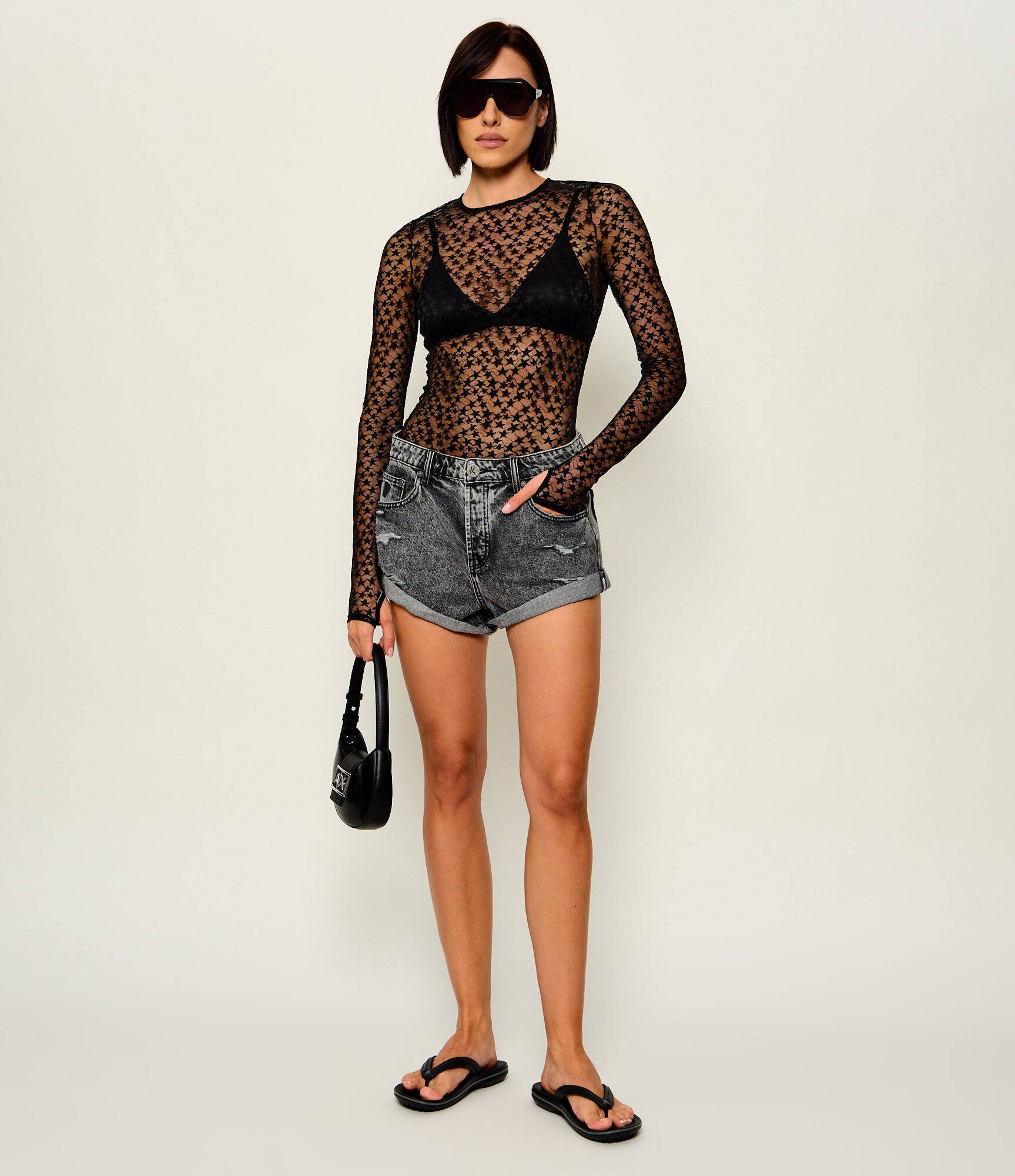 One Teaspoon De blugi pantaloni scurți Long Bandits | Loose fit | low waist