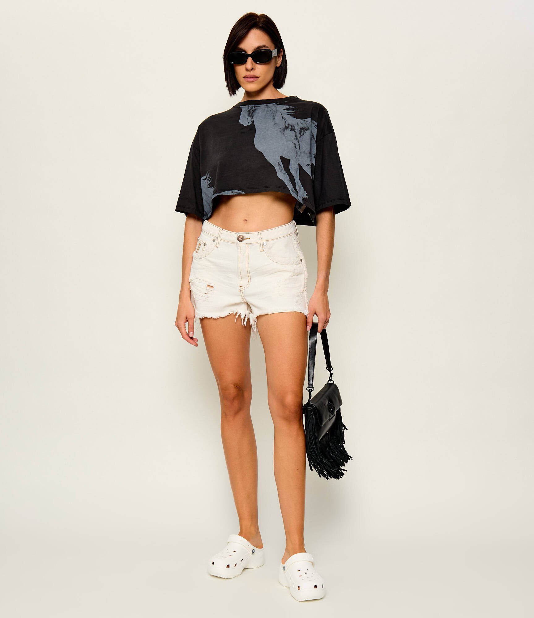 One Teaspoon De blugi pantaloni scurți Truckers | Loose fit | mid waist
