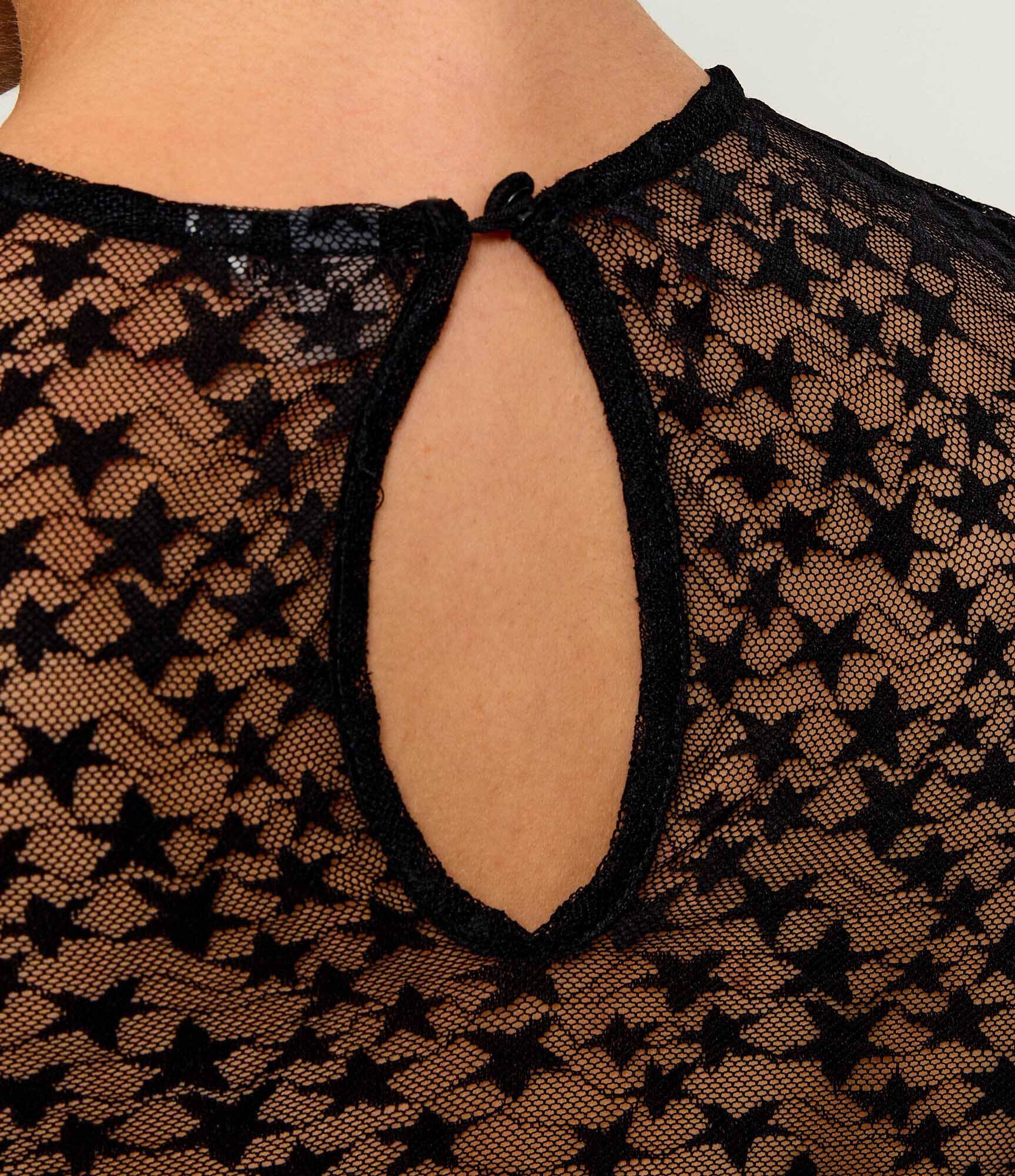 One Teaspoon De dantelă bluză Black magic star | Slim Fit