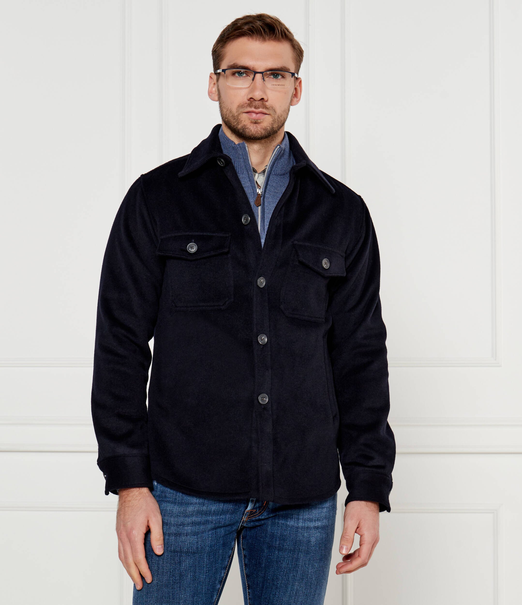 Oscar Jacobson De lână cămașă | Slim Fit cu adaos de cașmir