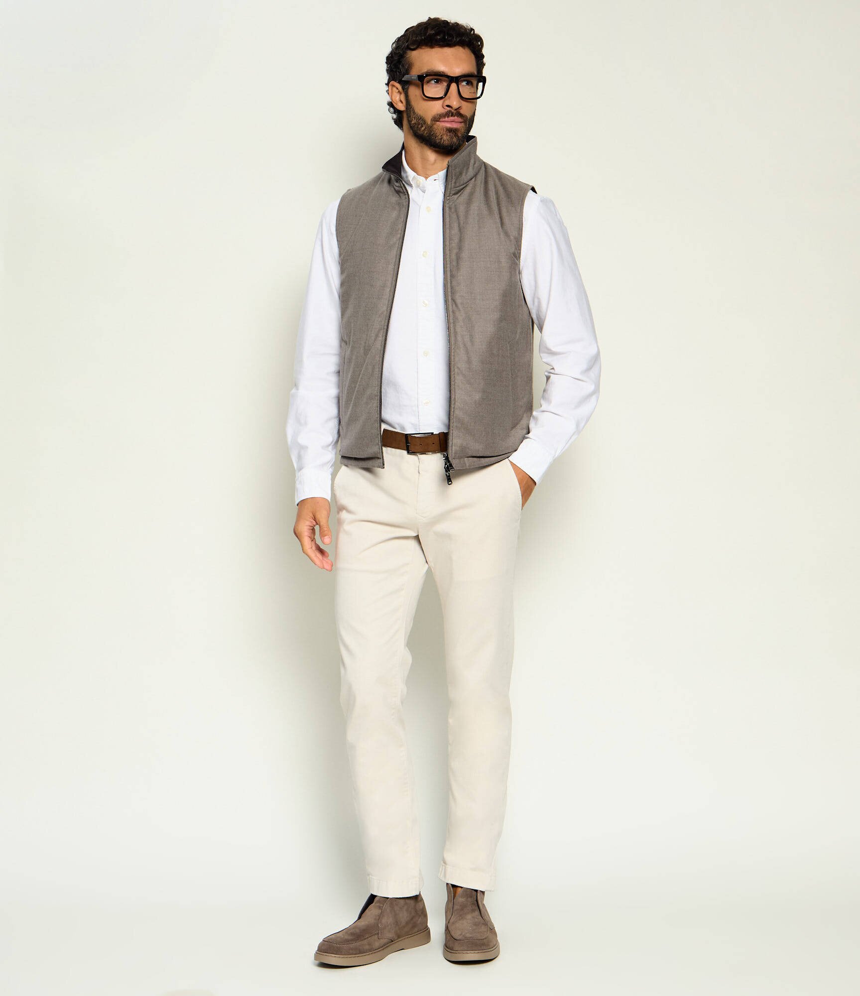 Oscar Jacobson De lână cu două fețe vestă | regular fit