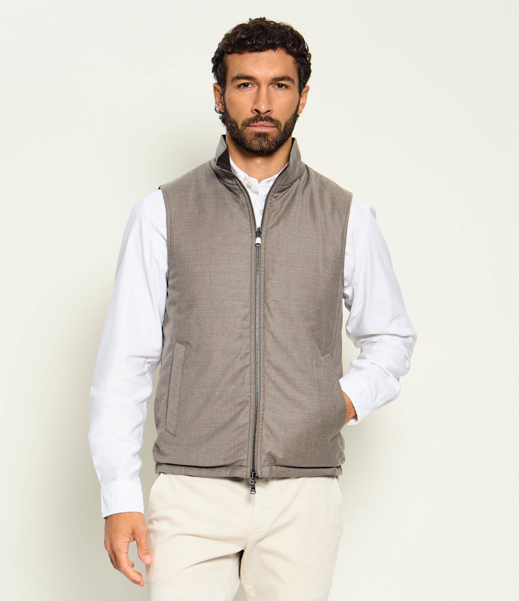 Oscar Jacobson De lână cu două fețe vestă | regular fit