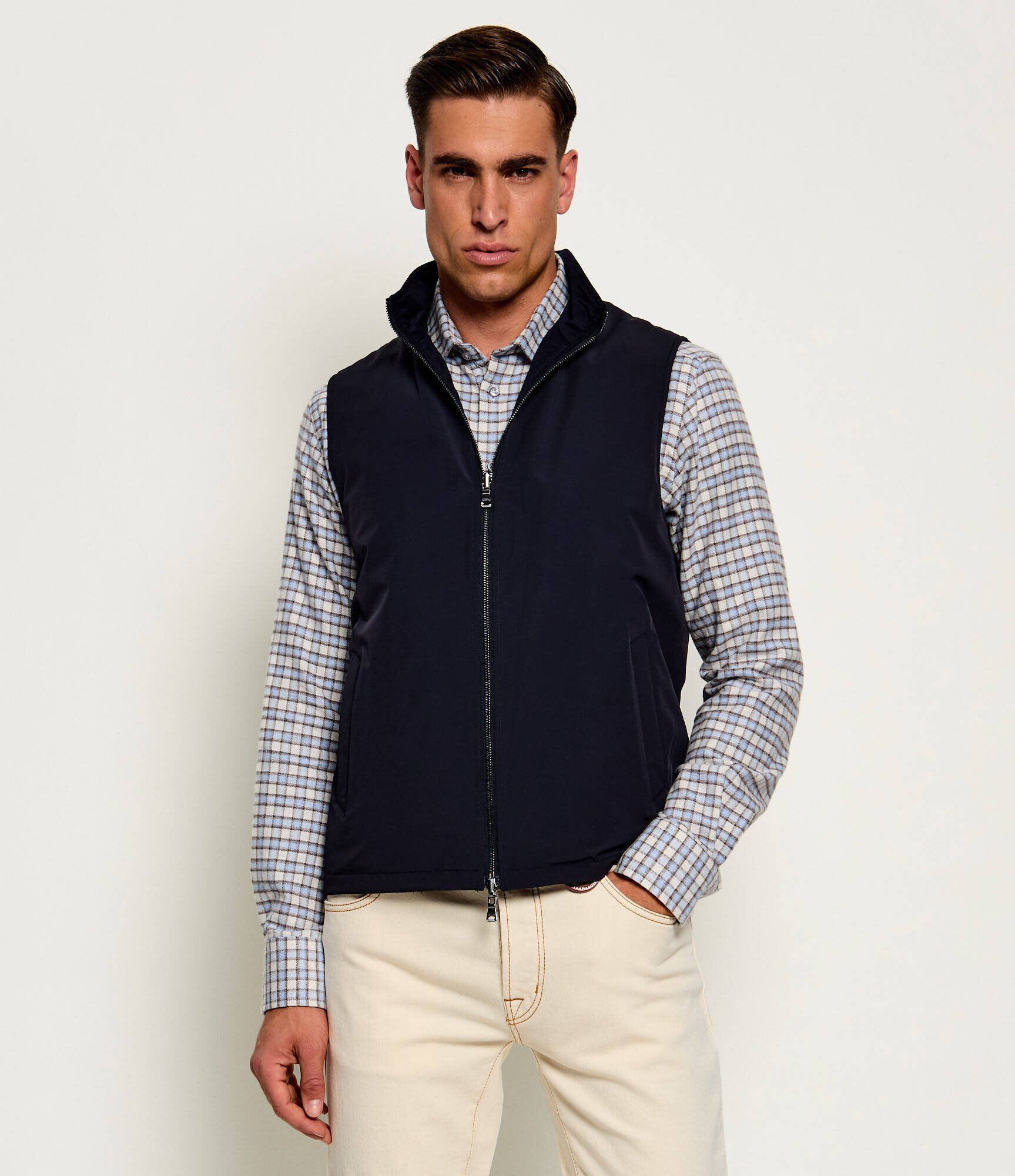 Oscar Jacobson De lână cu două fețe vestă | regular fit