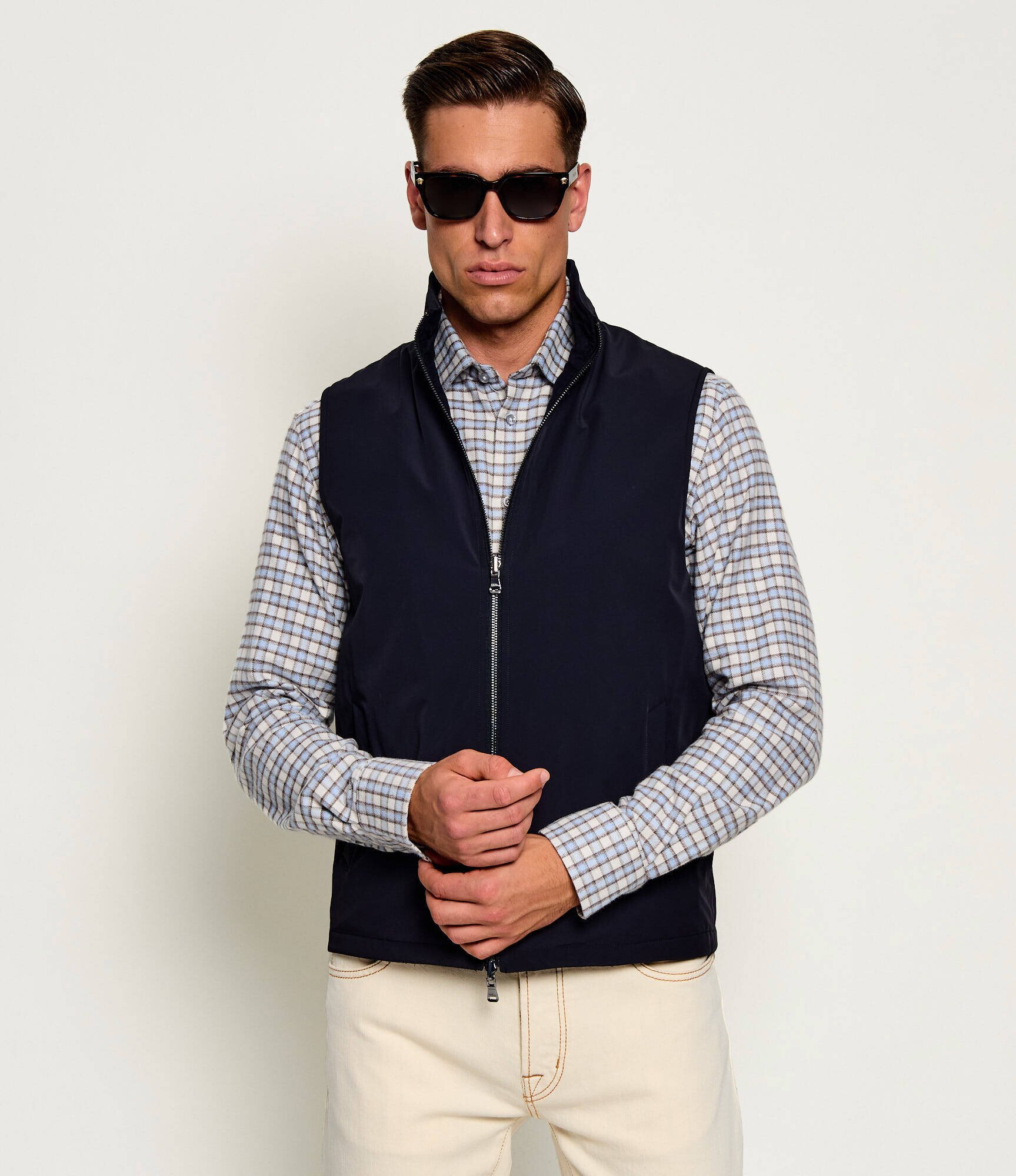 Oscar Jacobson De lână cu două fețe vestă | regular fit
