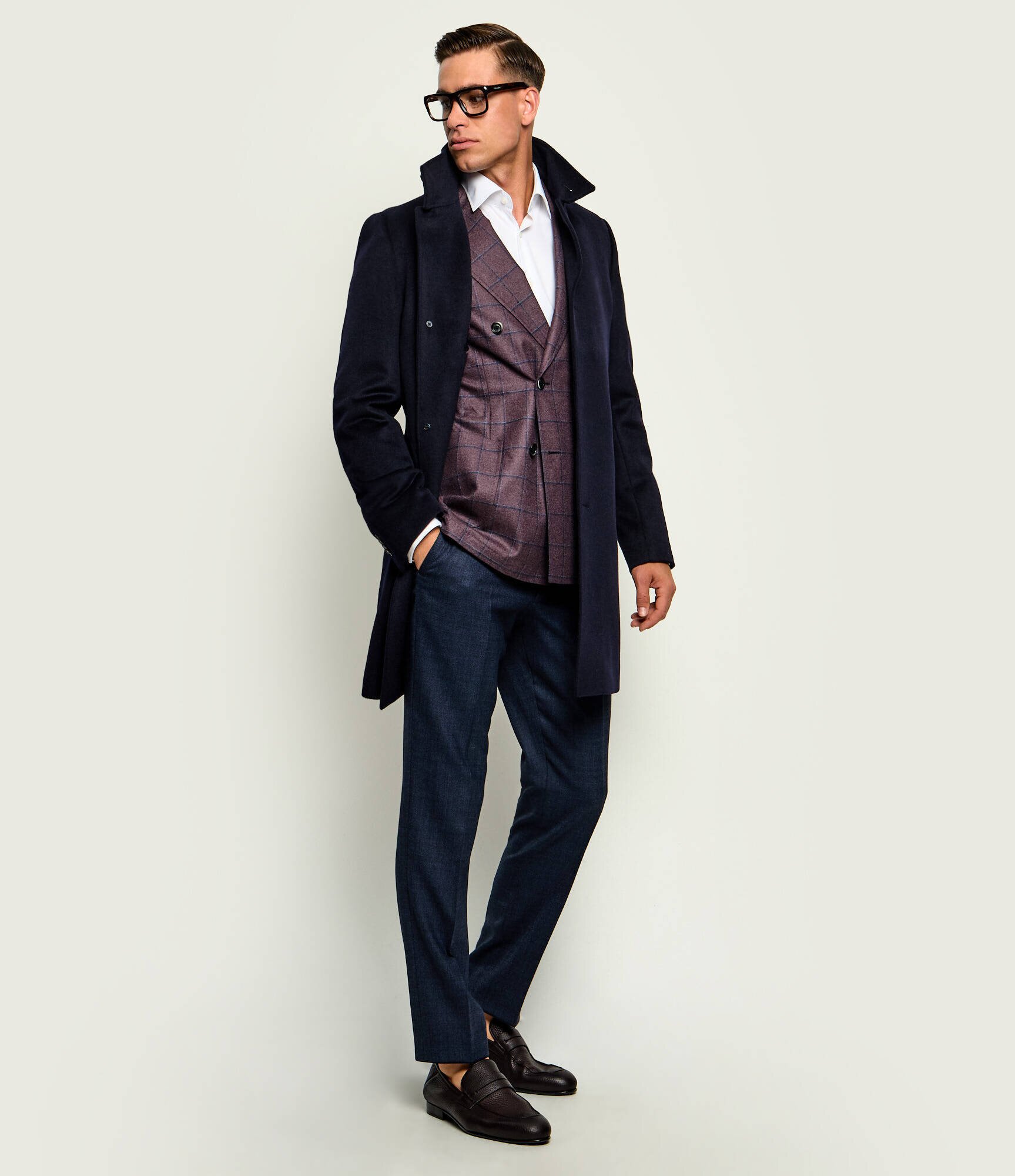 Oscar Jacobson De lână pantaloni Dandy | Slim Fit