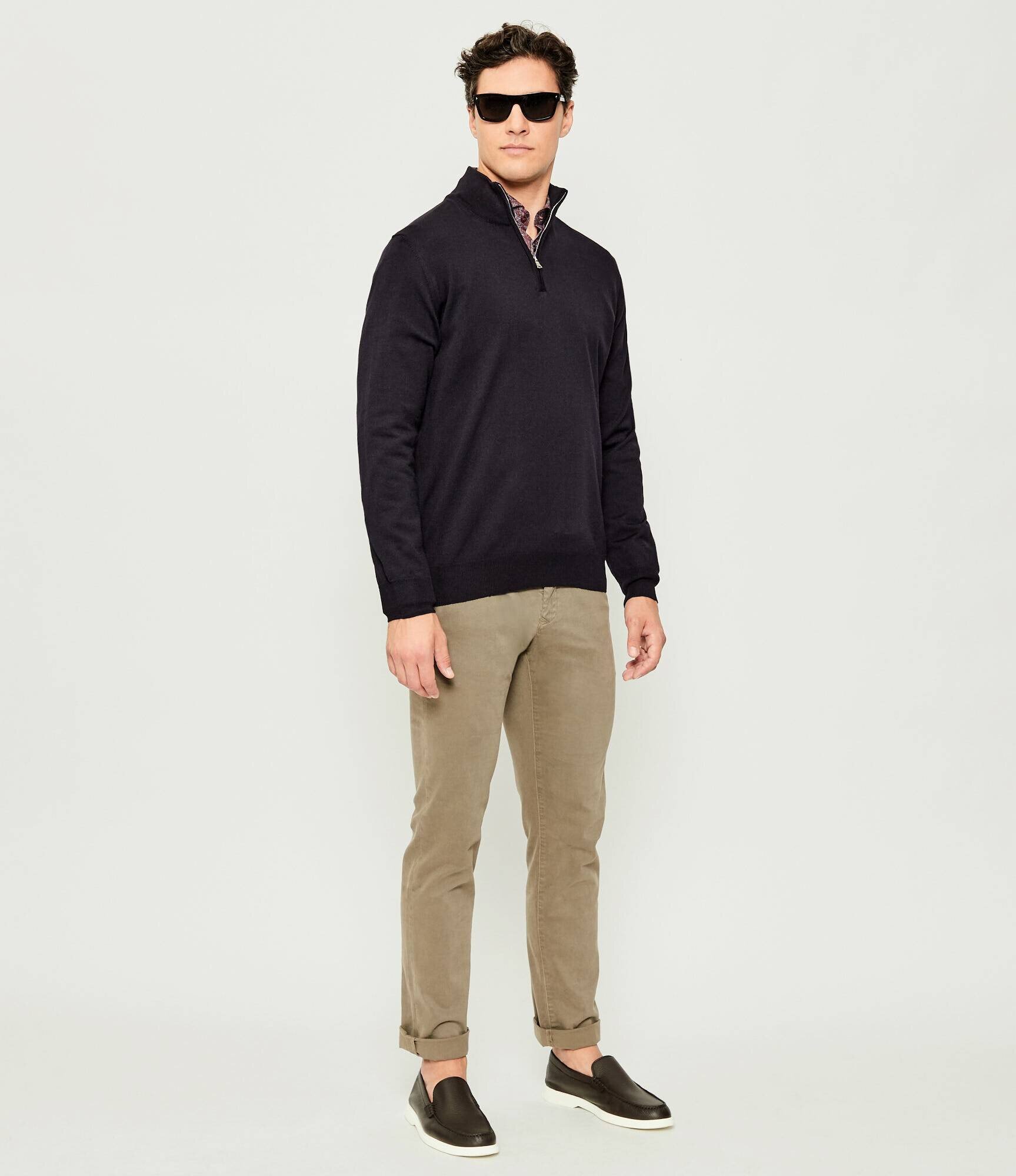 Oscar Jacobson De lână pulover Marlon Half zip | regular fit