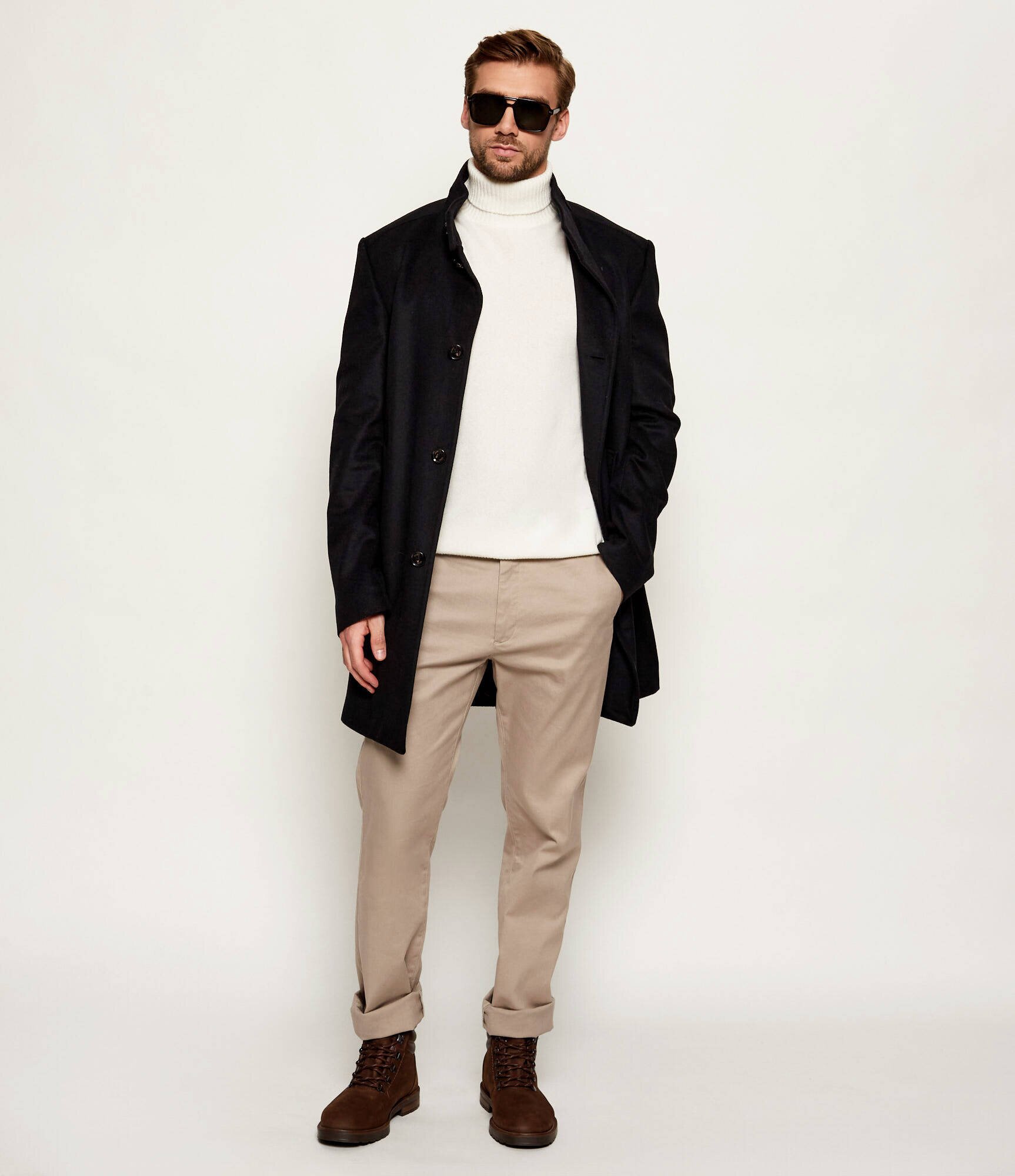 Oscar Jacobson Maletă Salim Rollneck | Regular Fit cu adaos de lână și cașmir