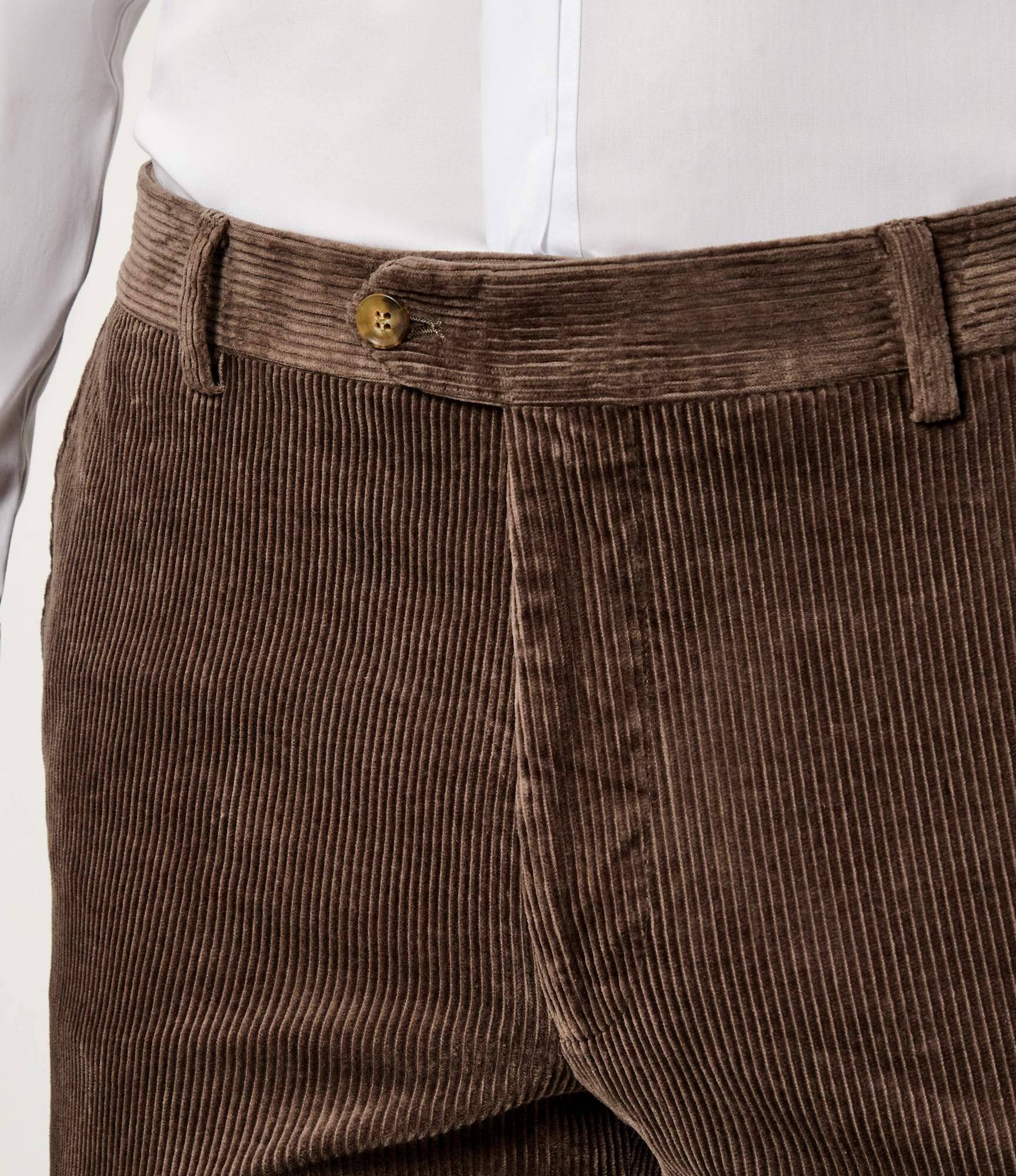 Oscar Jacobson Pantaloni Denz | Slim Fit | catifea reiată