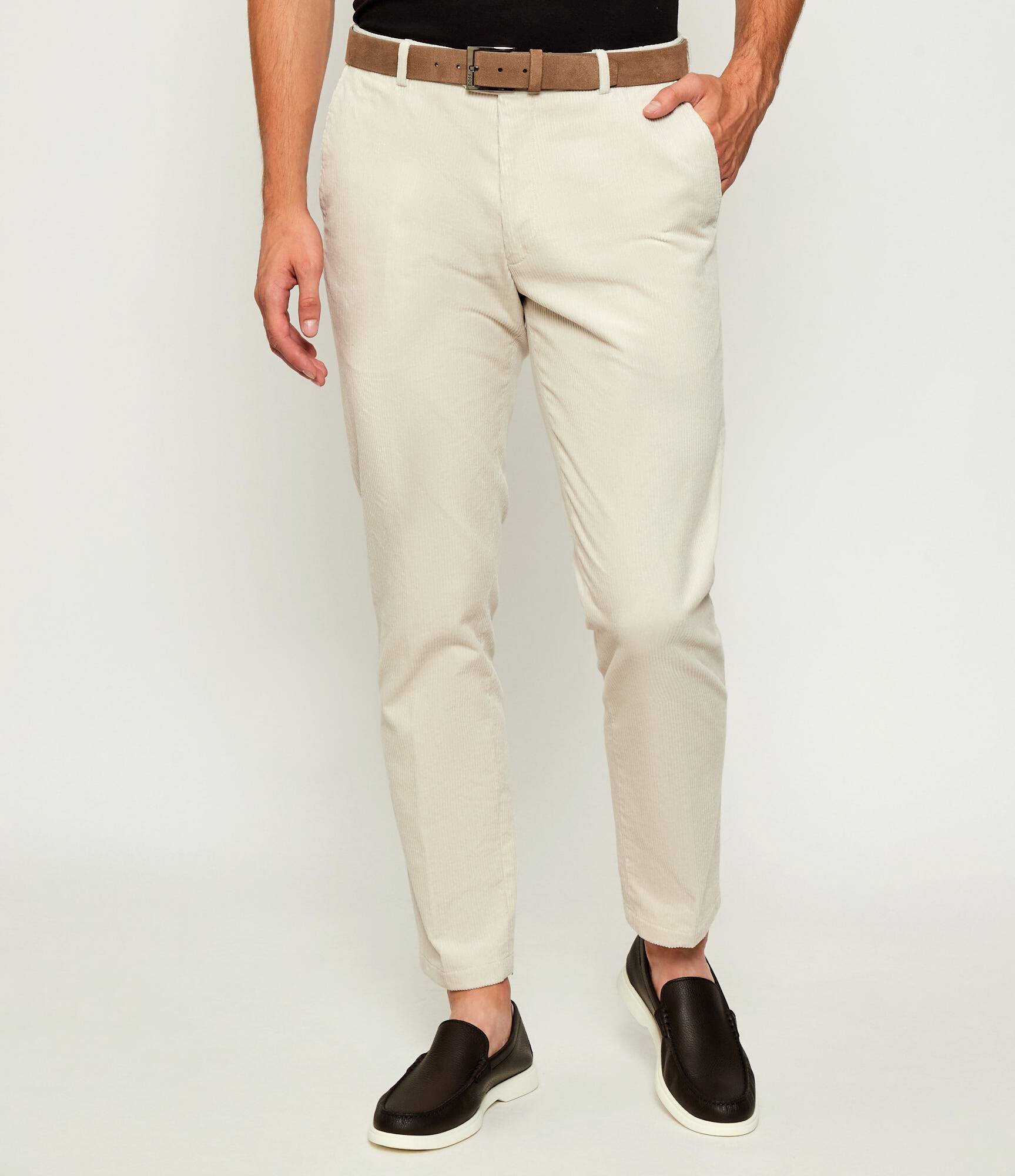 Oscar Jacobson Pantaloni Denz | Slim Fit | catifea reiată